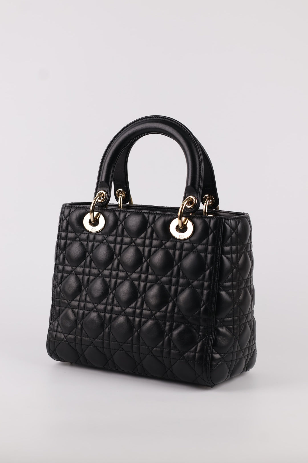 Lady Dior Media in Pelle
