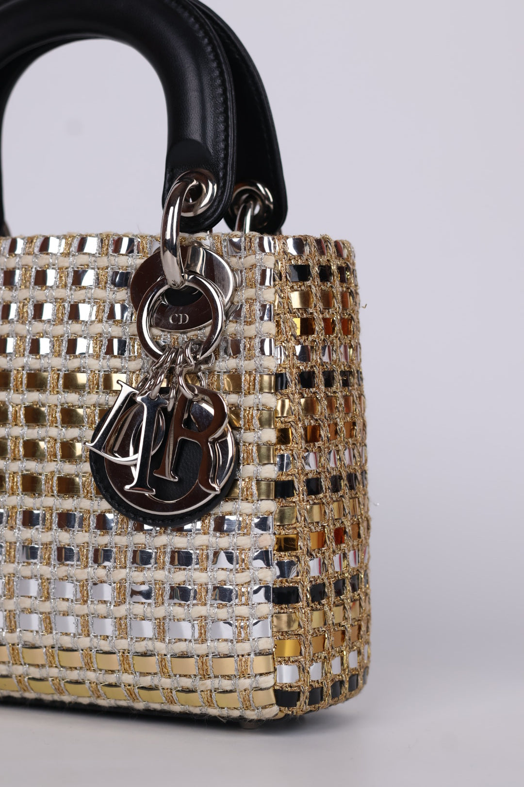 Lady Dior Mini Tweed Metallic