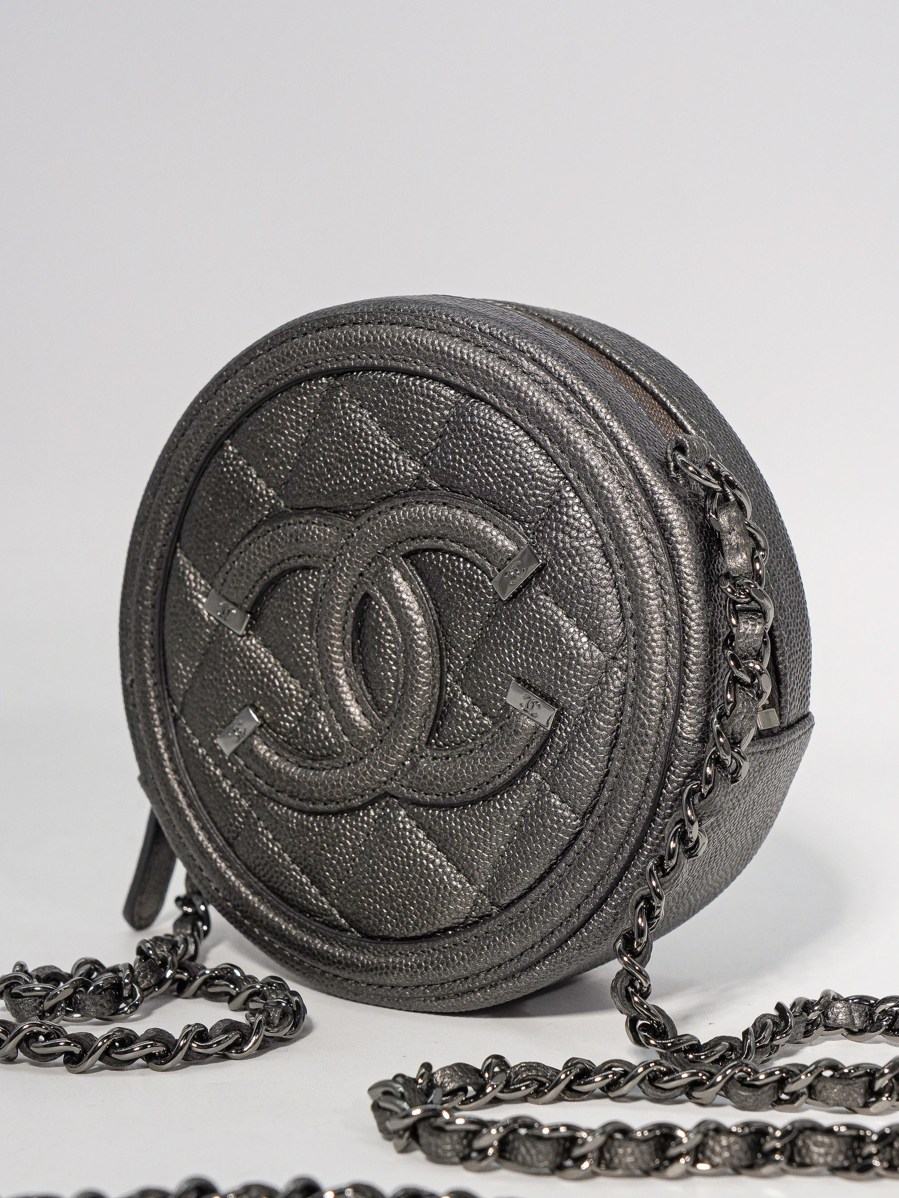 Chanel Round Filigree Caviar