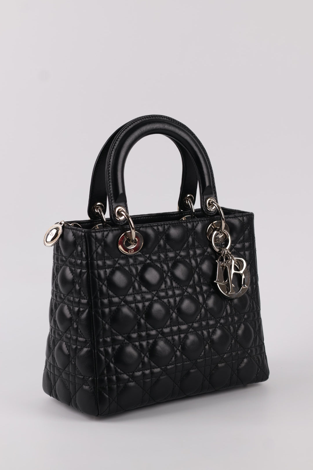 Lady Dior Media in Pelle
