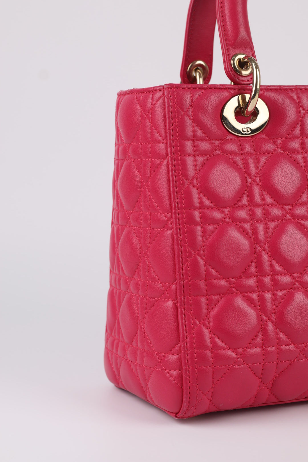 Lady Dior Media in Pelle