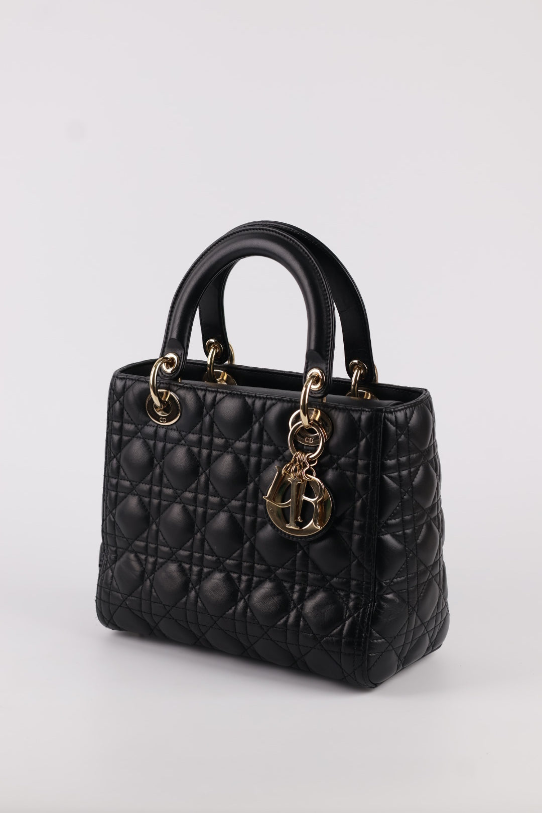 Lady Dior Media in Pelle