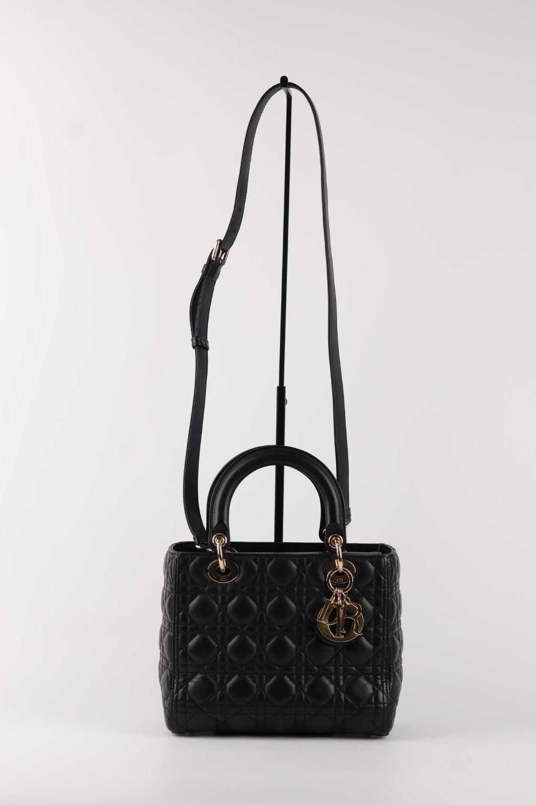 Lady Dior Media in Pelle