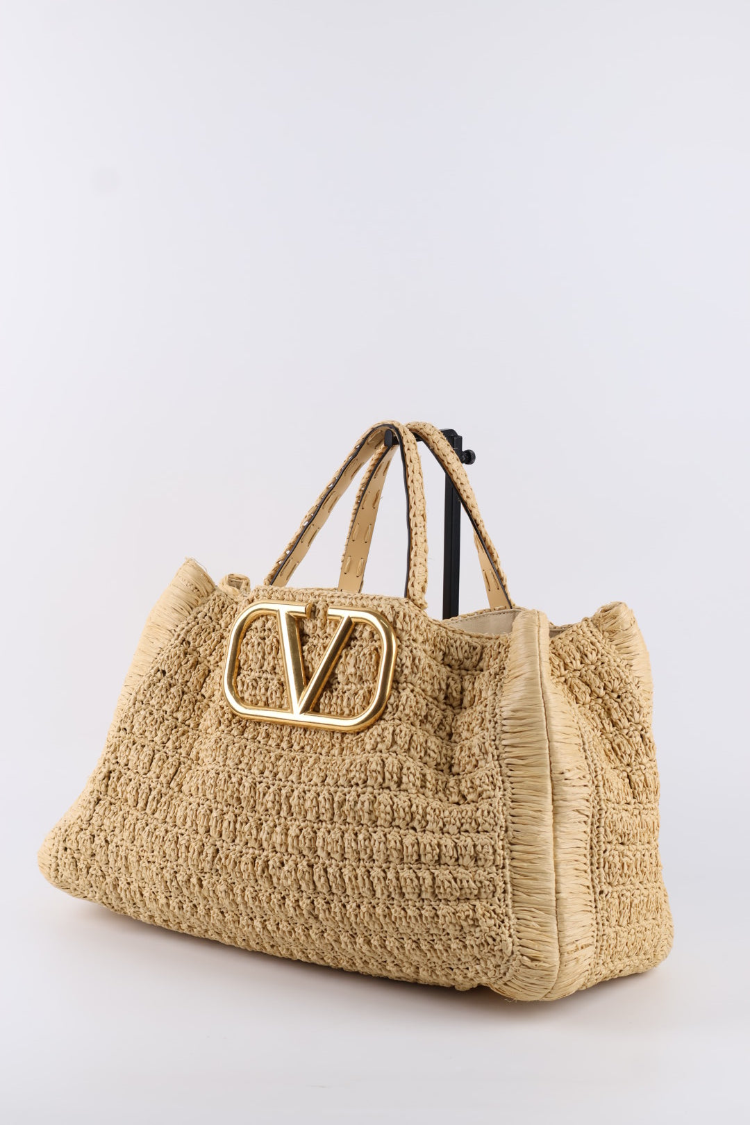 Valentino Tote V Logo Rafia
