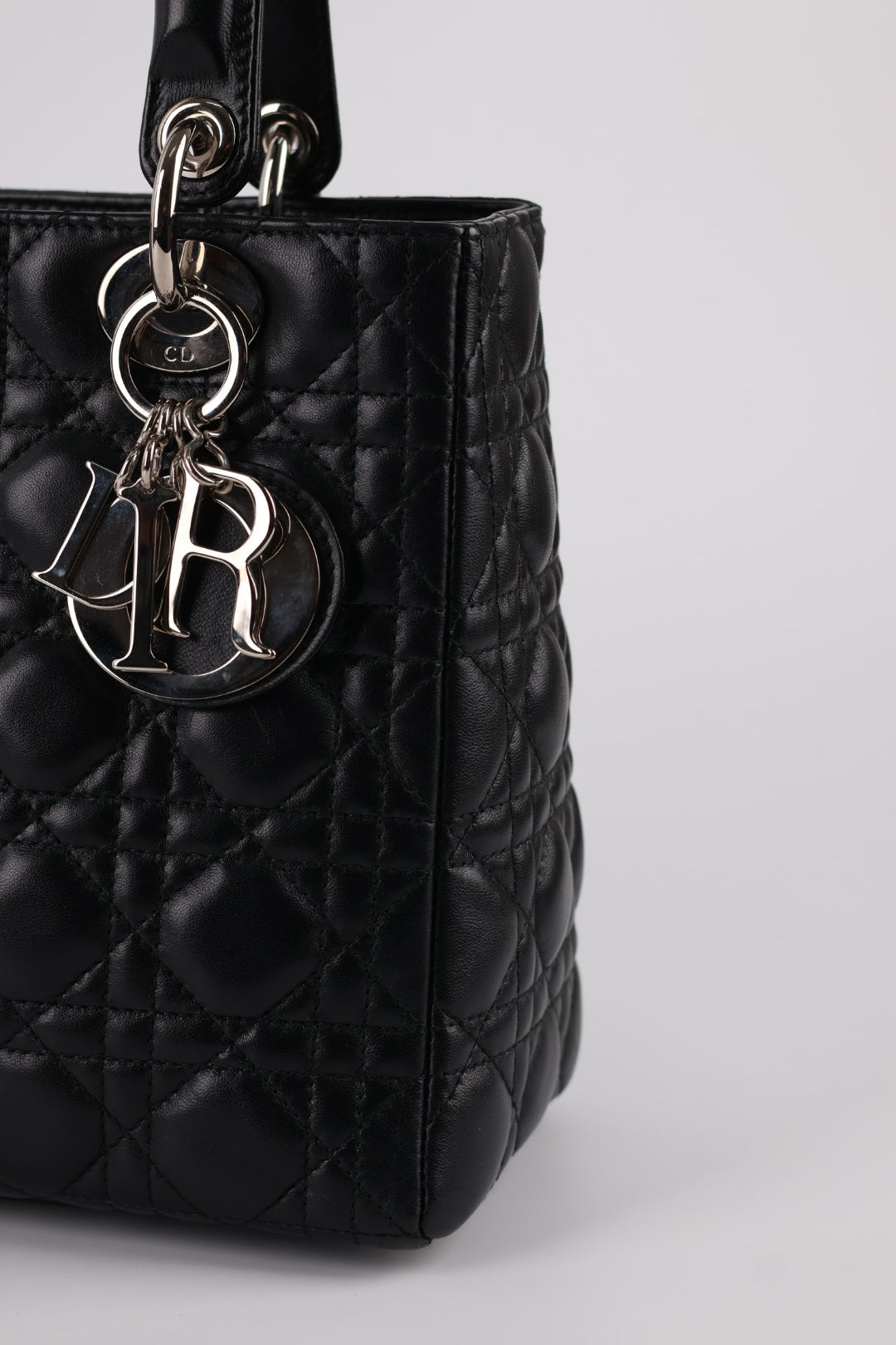 Lady Dior Media in Pelle