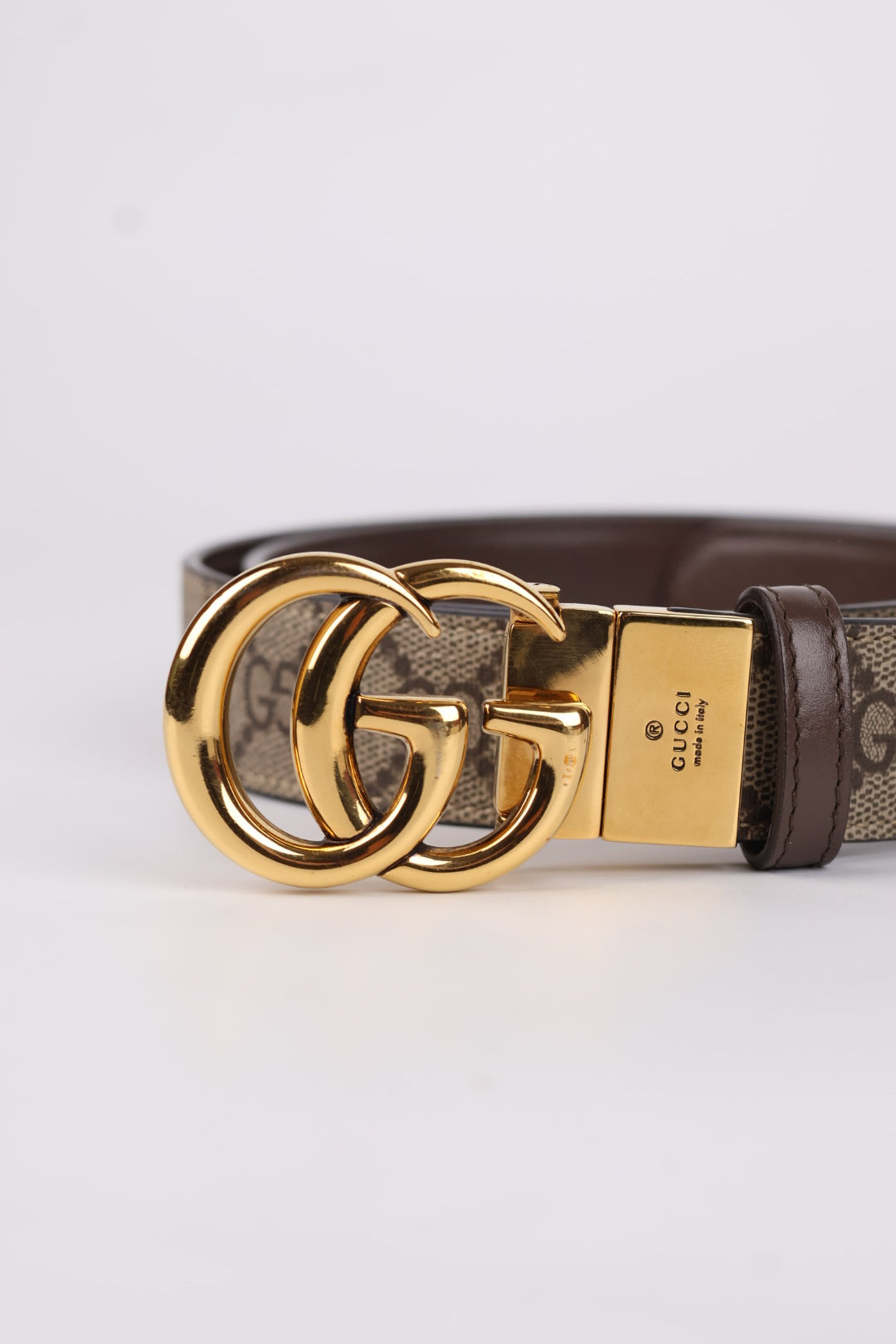 Gucci Cintura Marmont GG Supreme Reversibile