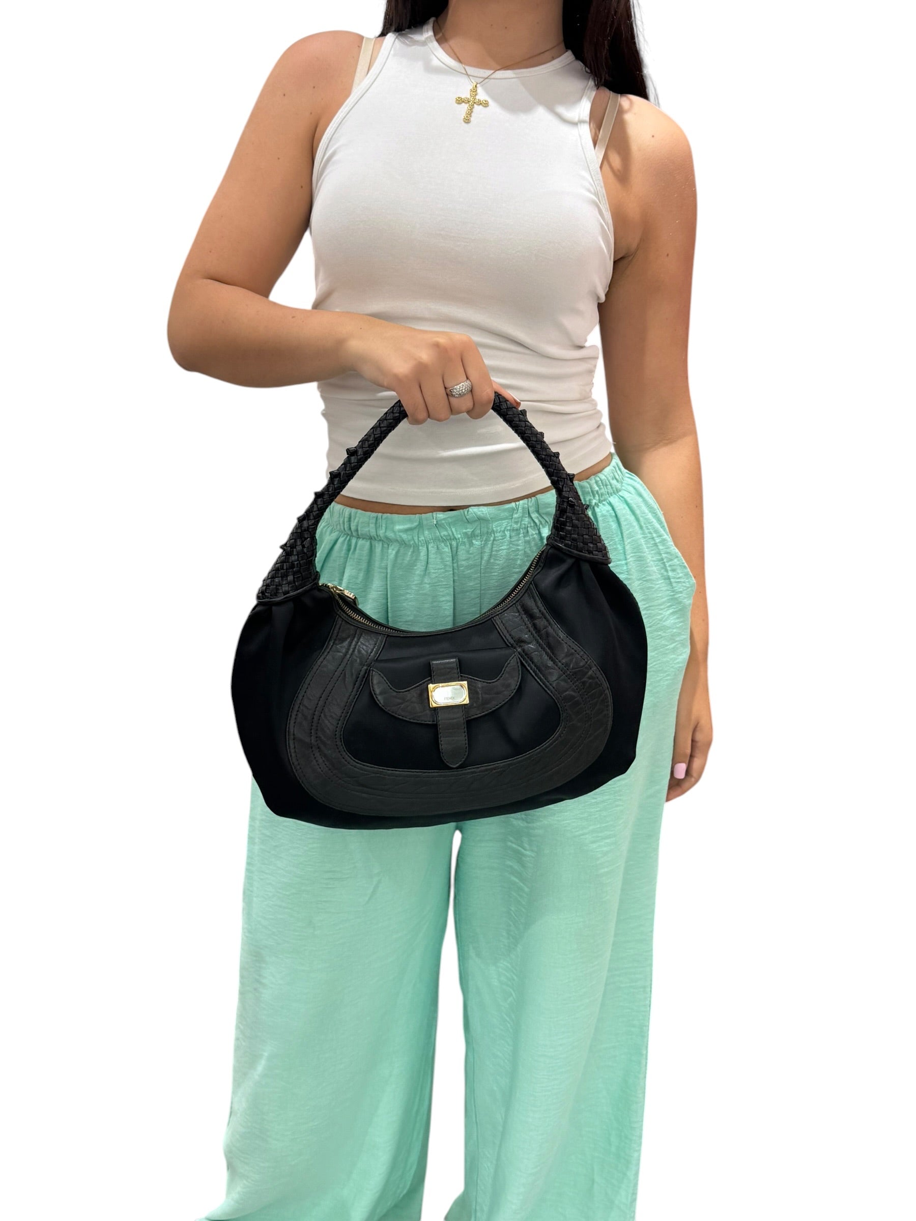 Fendi Hobo Nylon & Pelle