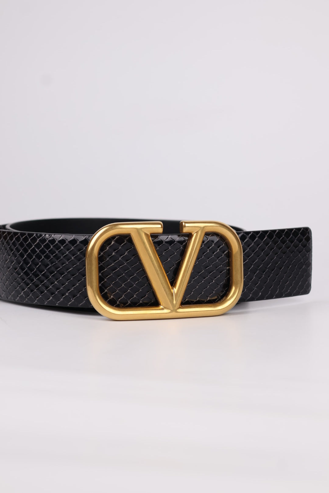 Valentino Cintura V Logo Pitone Reversibile
