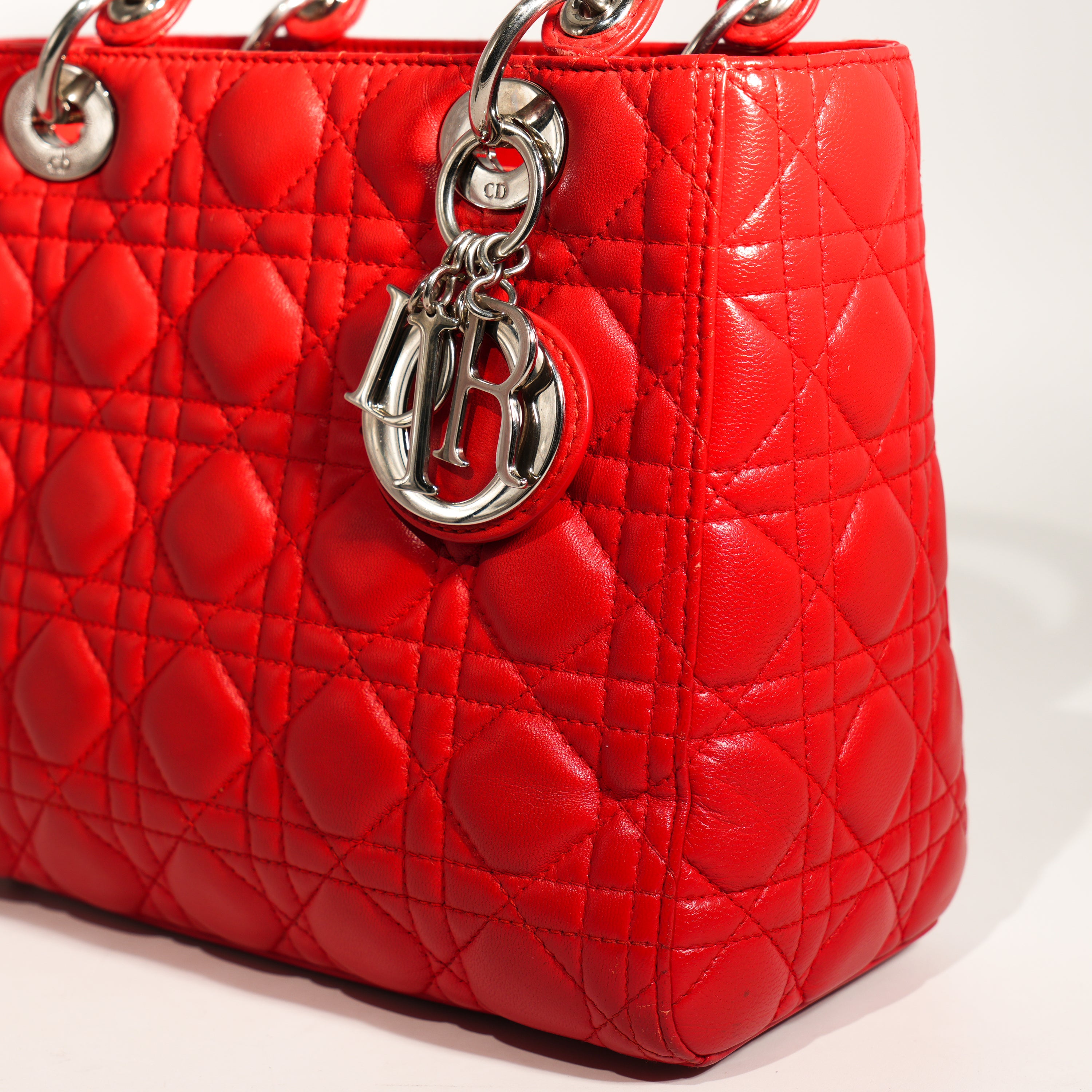 Lady Dior Media in Pelle