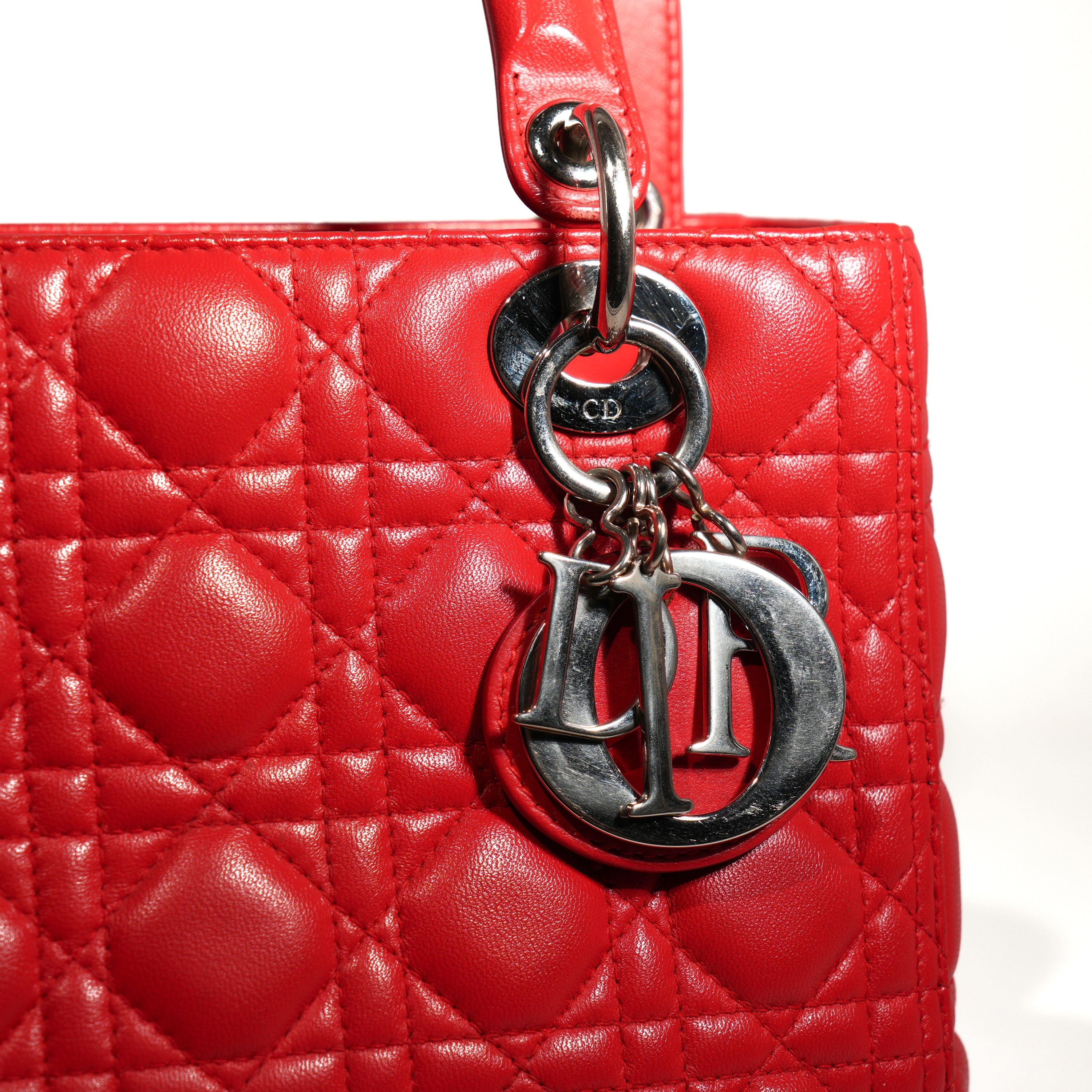 Lady Dior Media in Pelle
