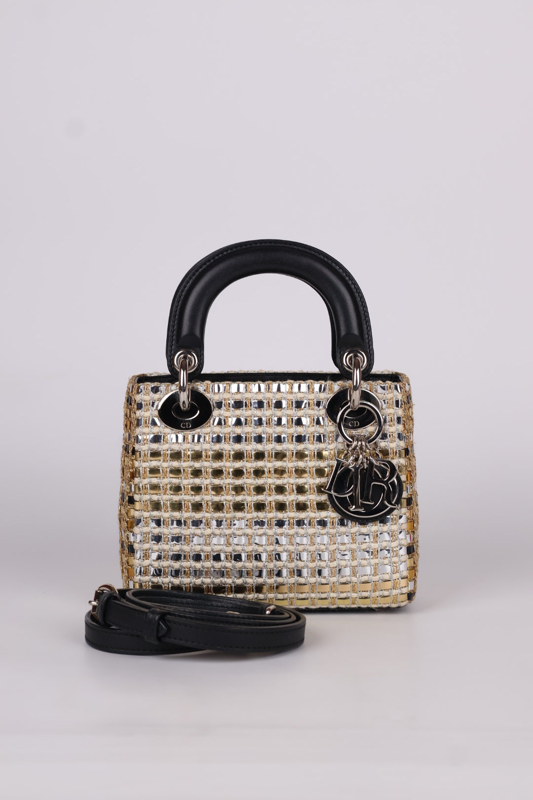 Lady Dior Mini Tweed Metallic