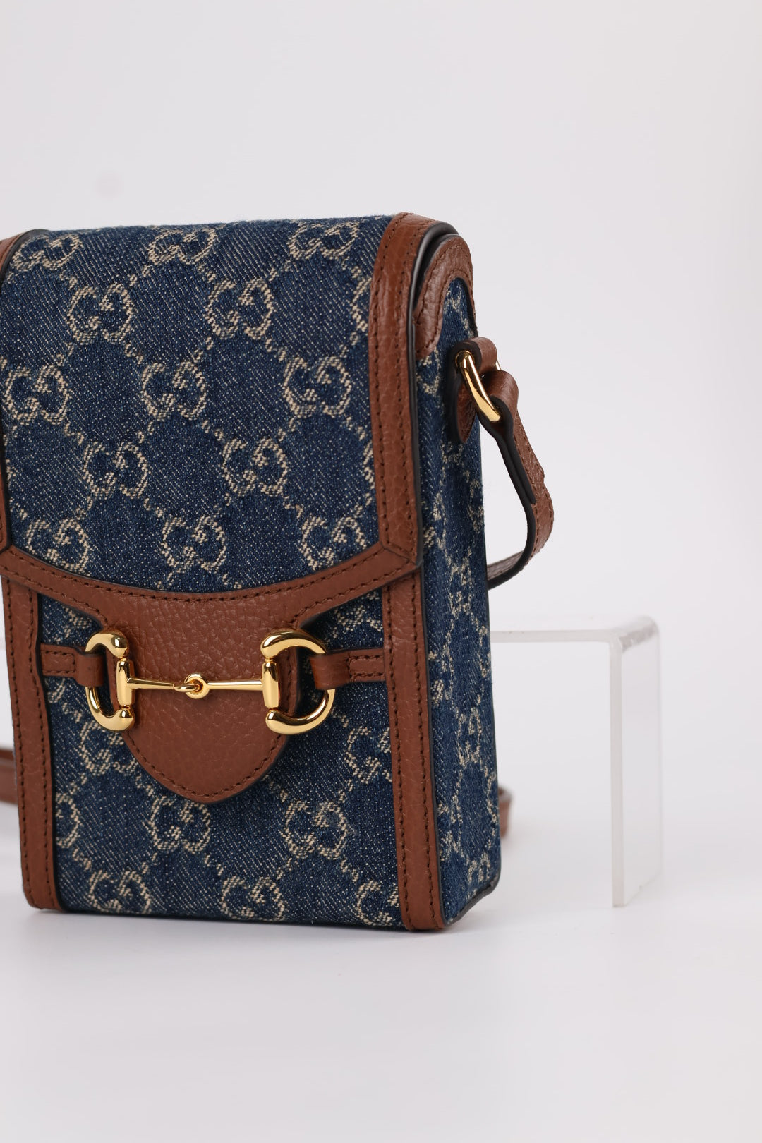 Gucci Porta Cellulare Horsebit GG Denim