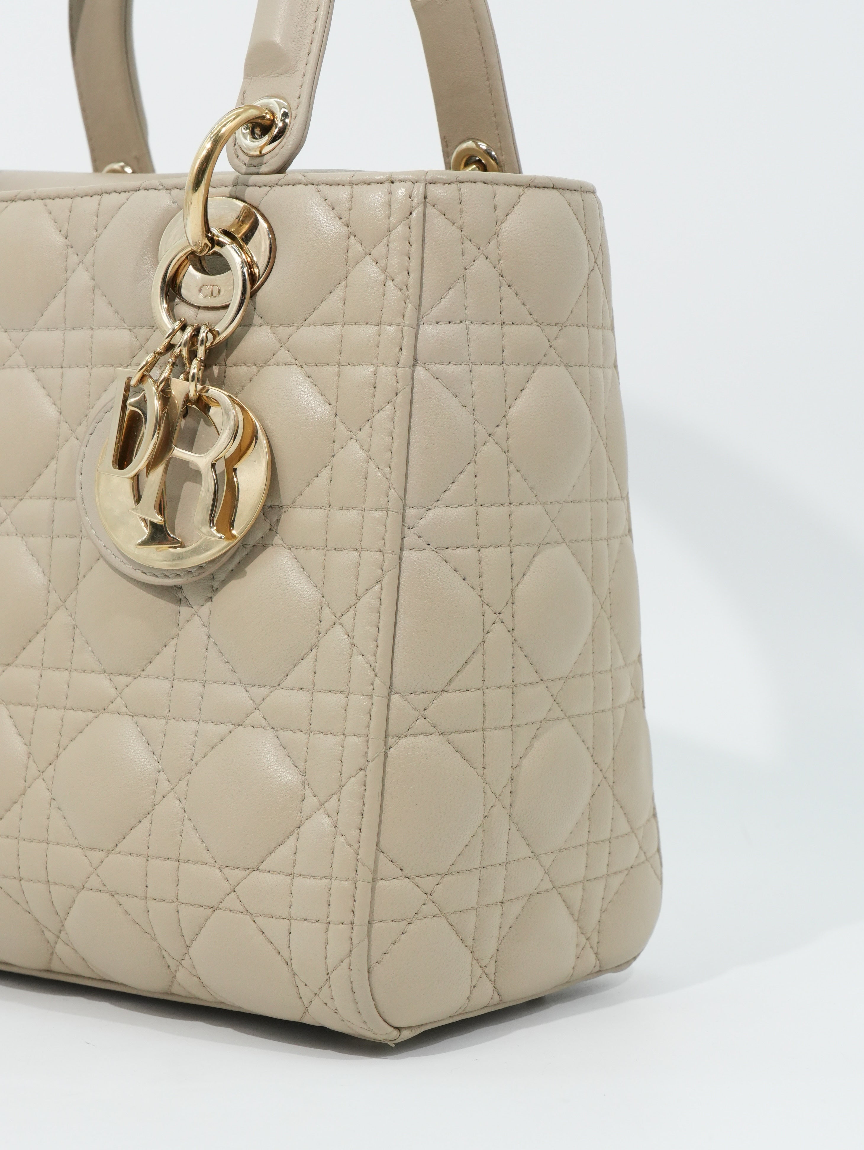 Lady Dior Media in Pelle