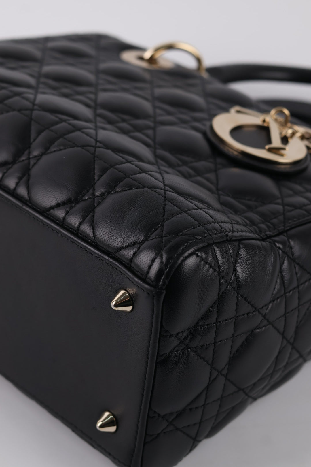Lady Dior Media in Pelle