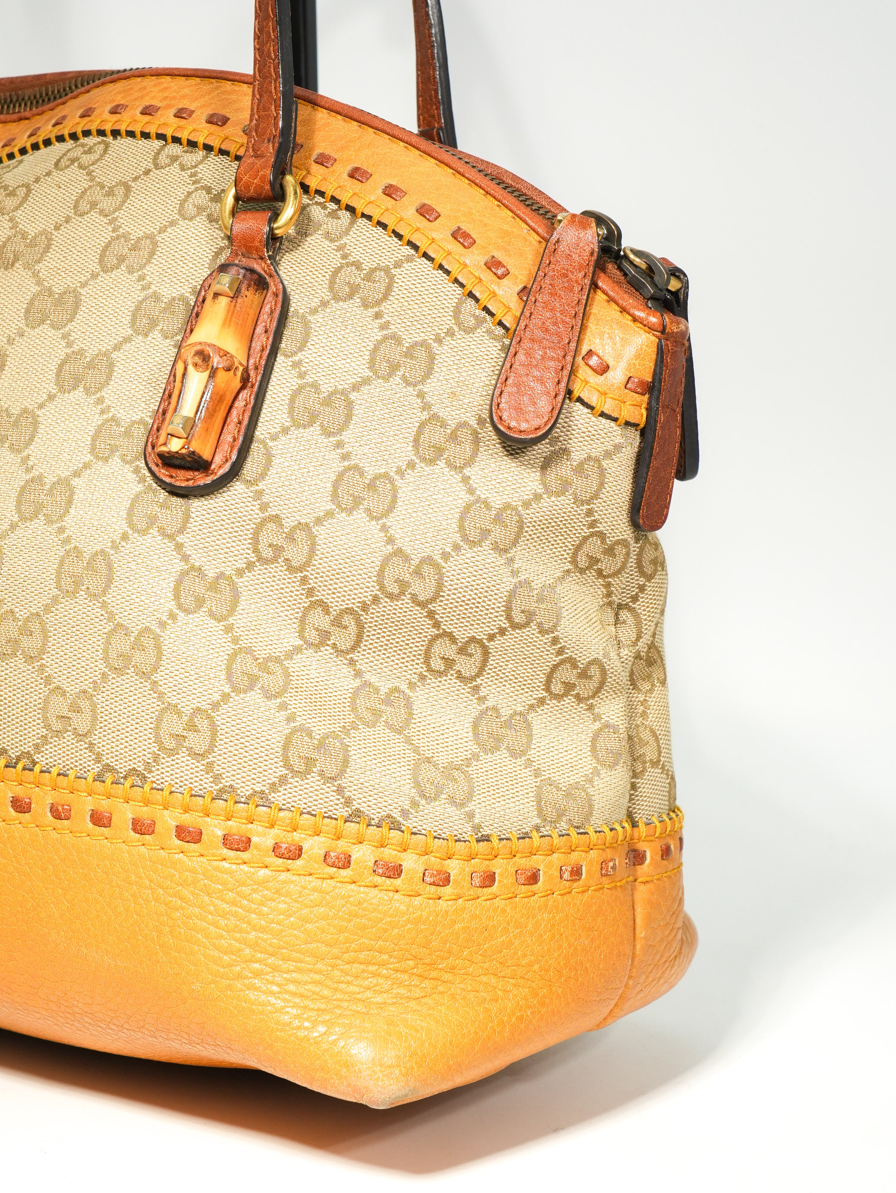 Gucci Tote Bamboo GG Wave