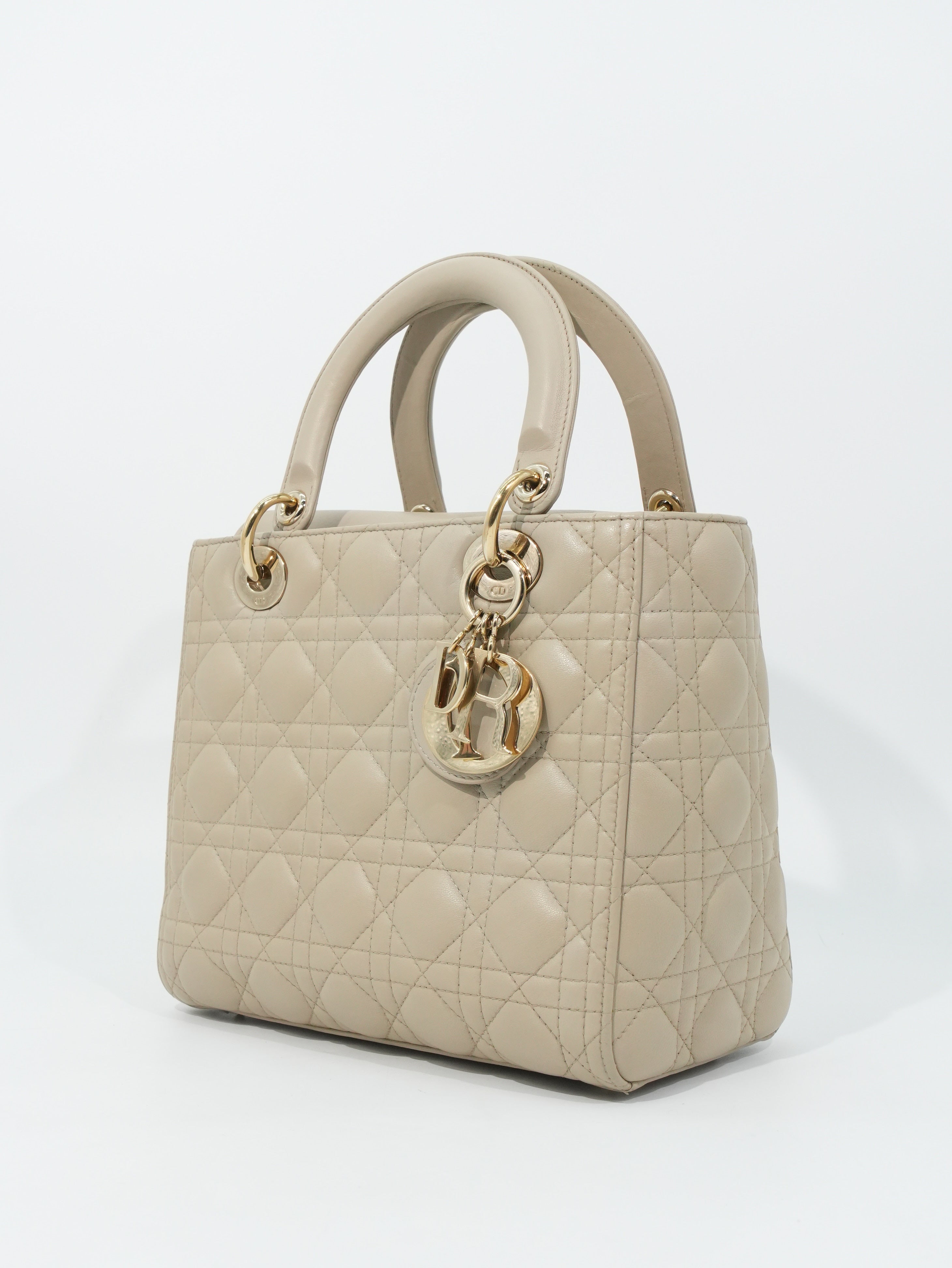 Lady Dior Media in Pelle