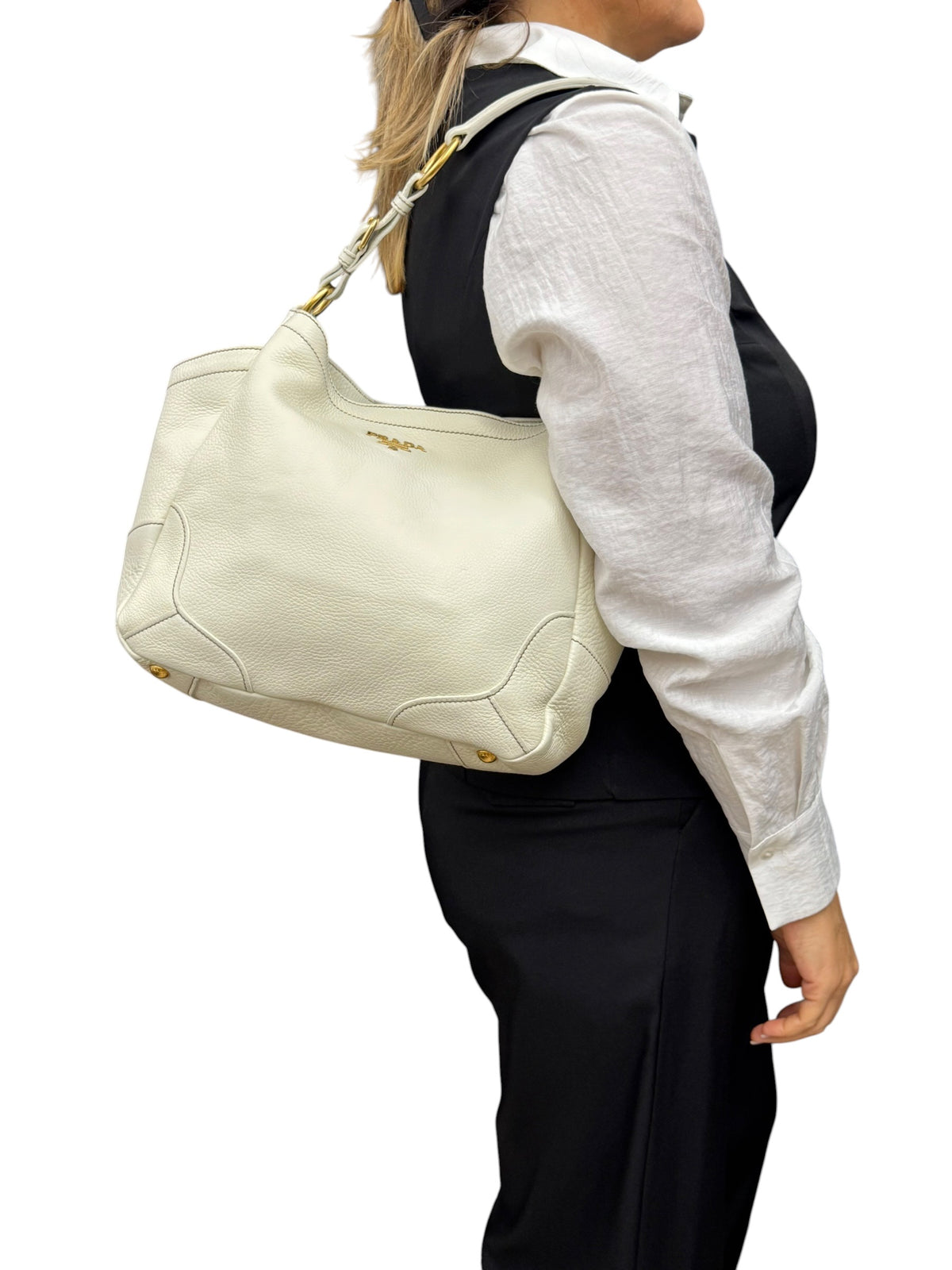 Prada Borsa a Spalla in Pelle