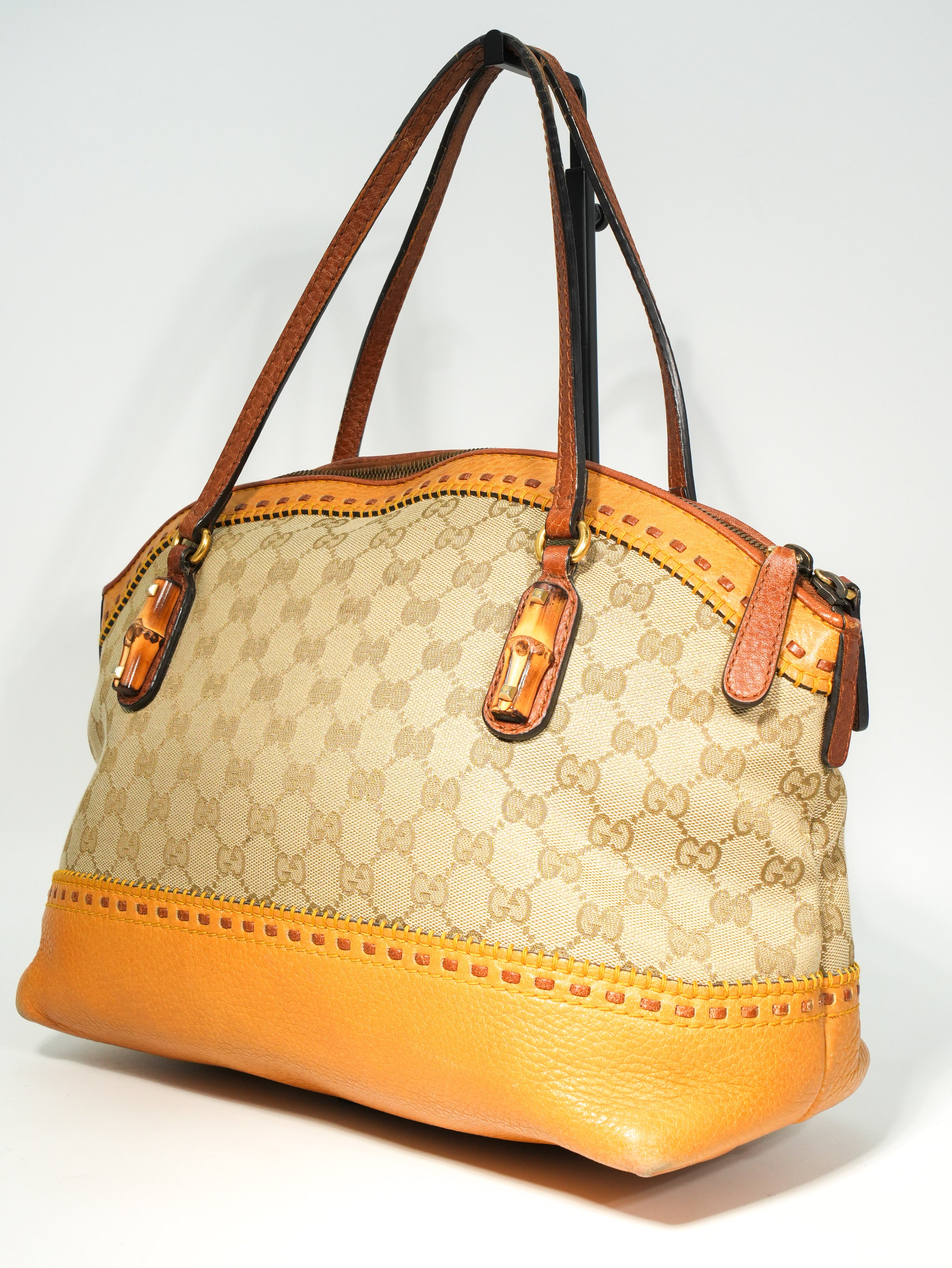 Gucci Tote Bamboo GG Wave