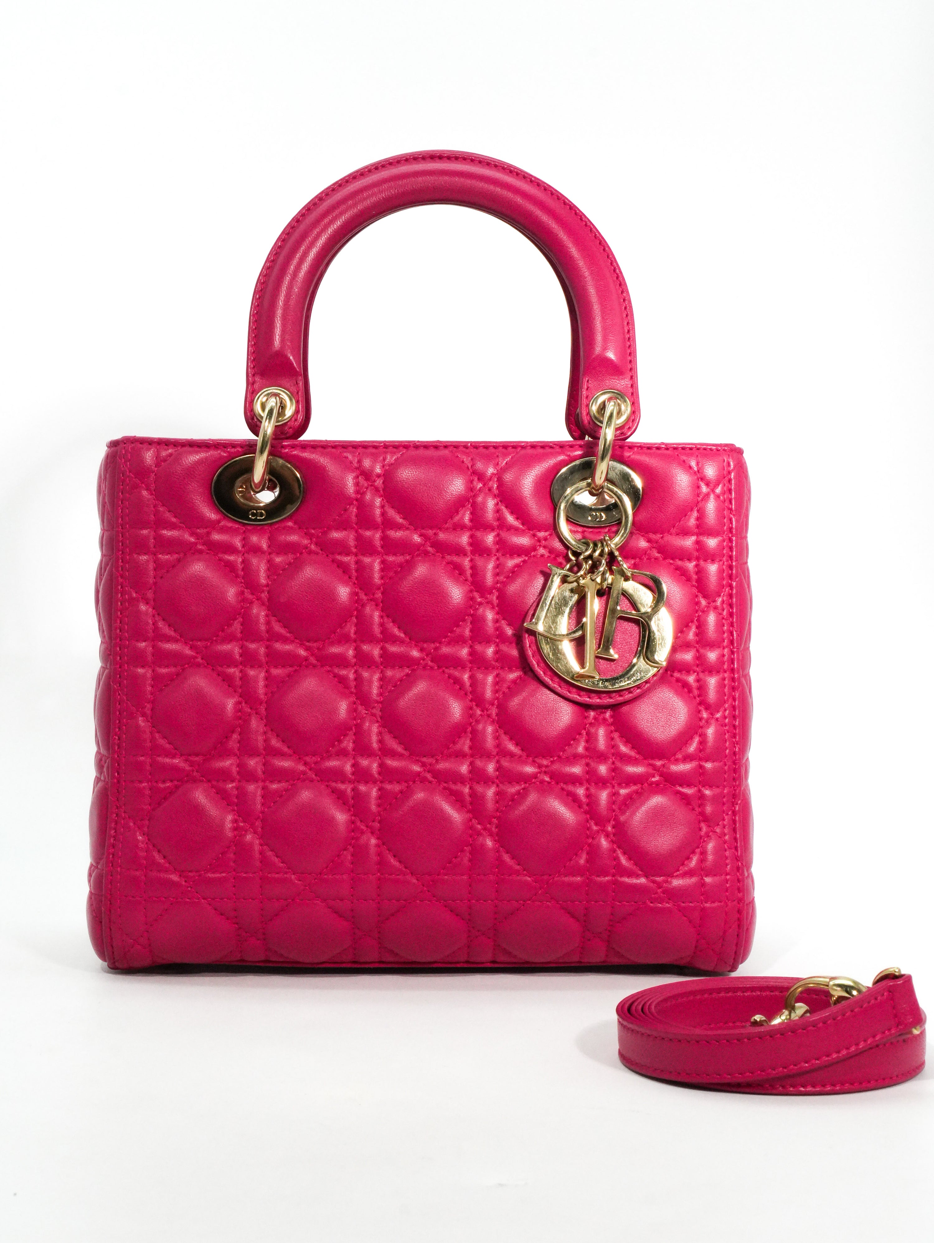 Lady Dior Media in Pelle