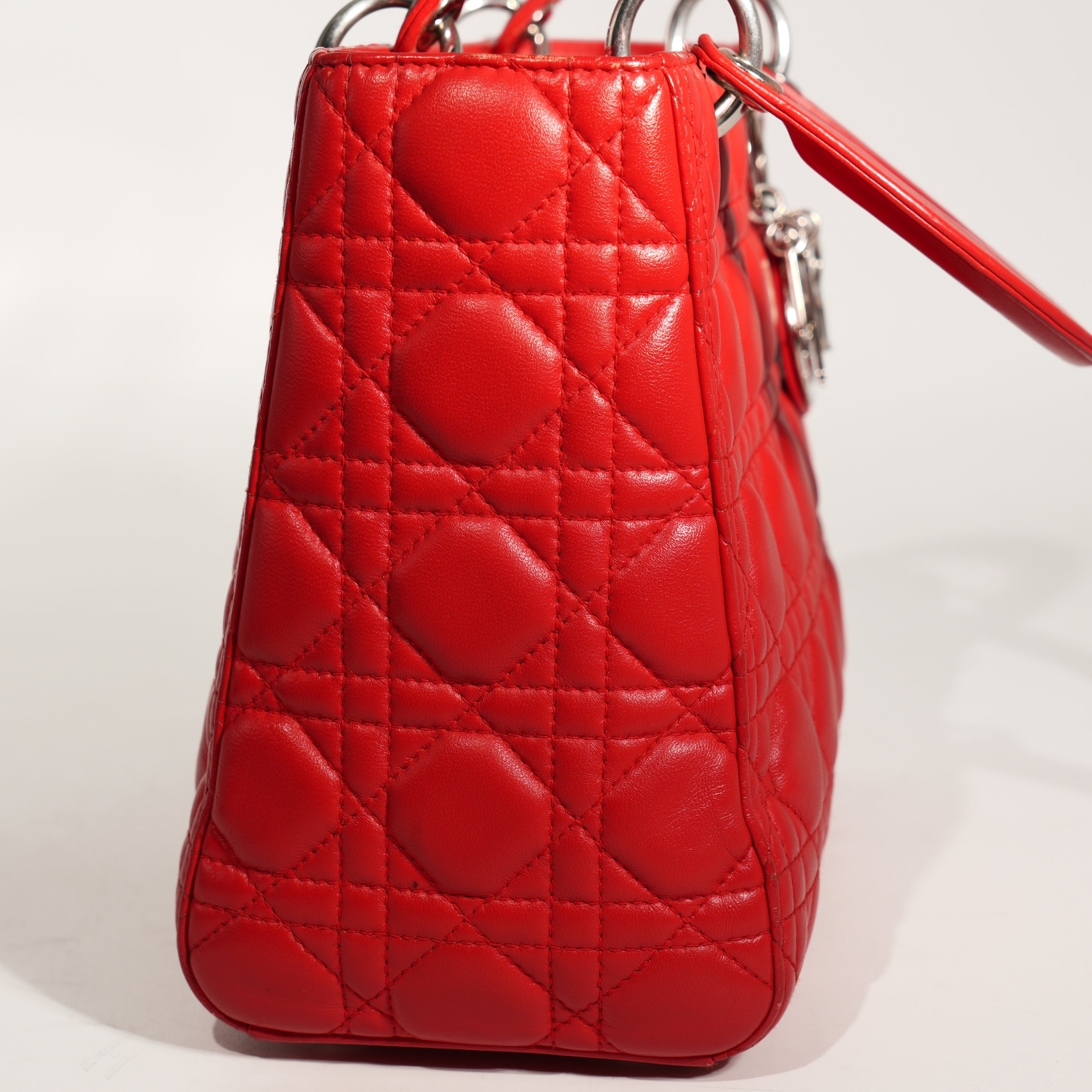 Lady Dior Media in Pelle