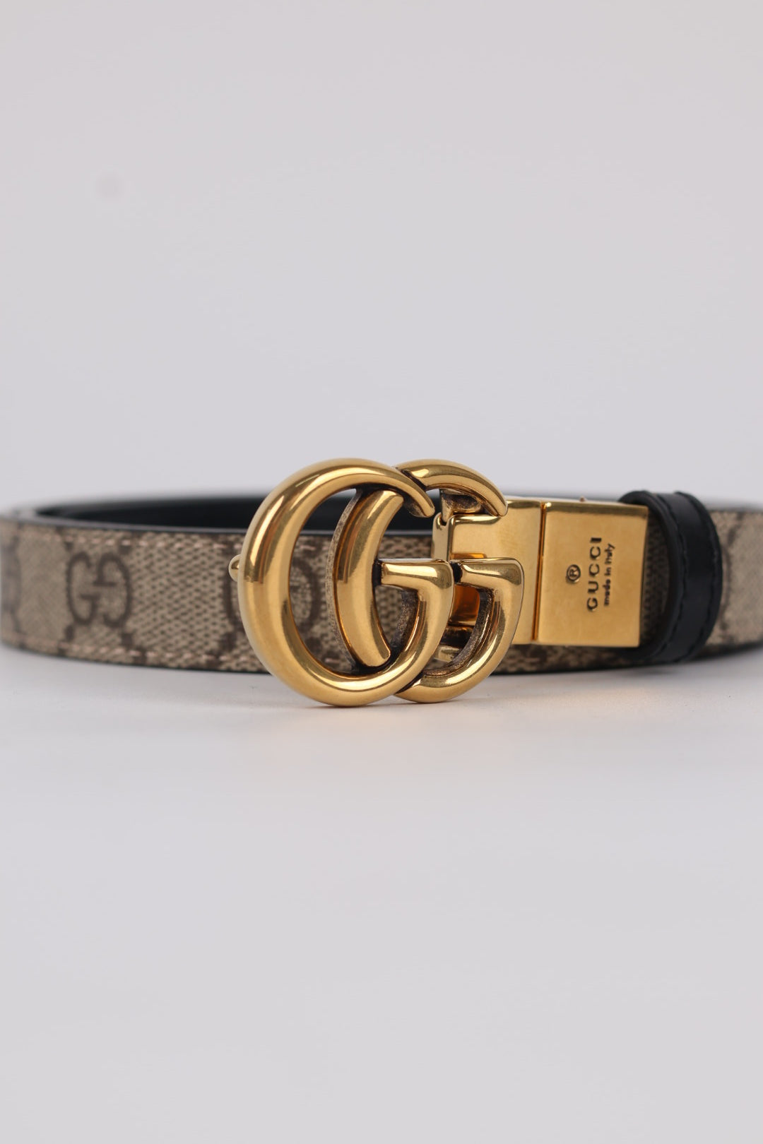 Gucci Cintura Marmont GG Supreme 2 cm Reversibile