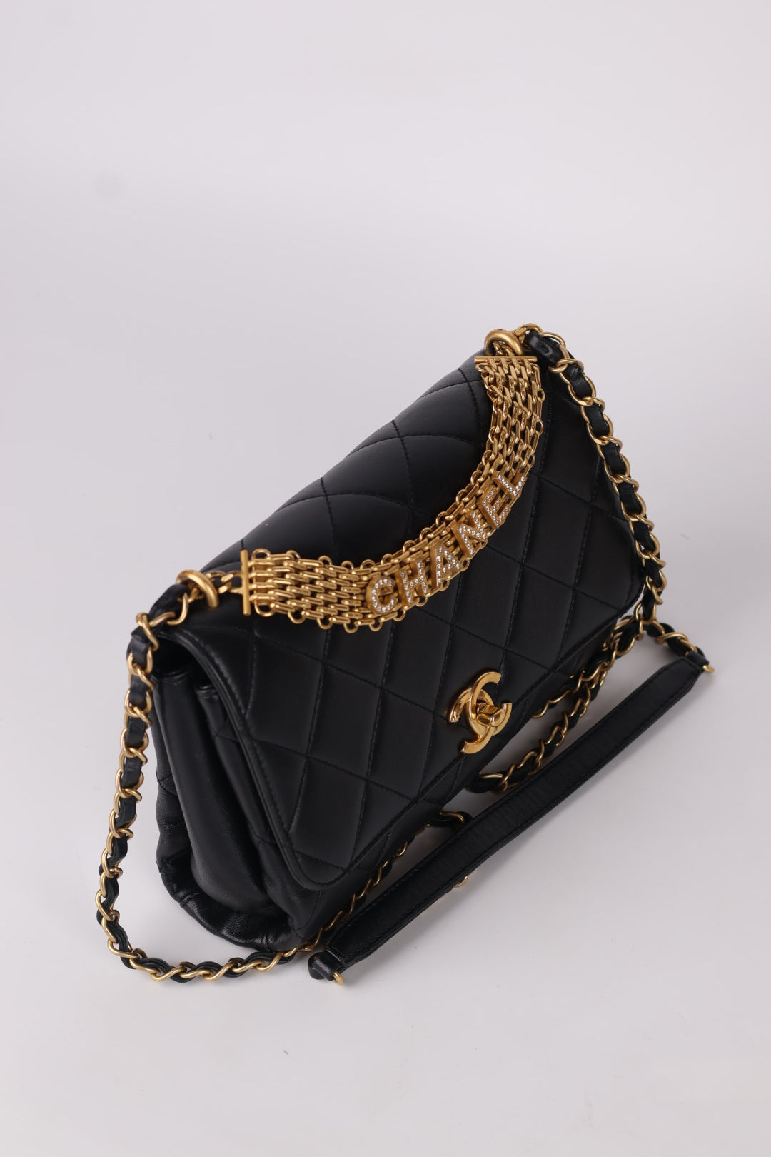 Chanel Classic Flap Crystal Lettering