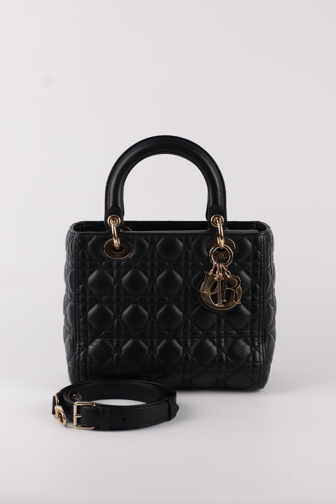 Lady Dior Media in Pelle