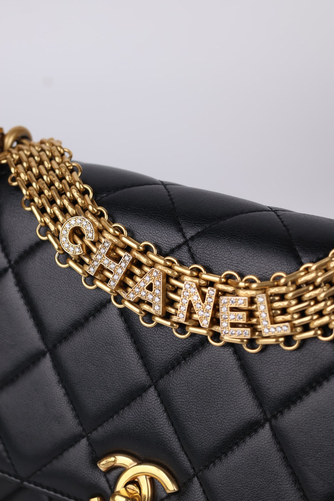 Chanel Classic Flap Crystal Lettering