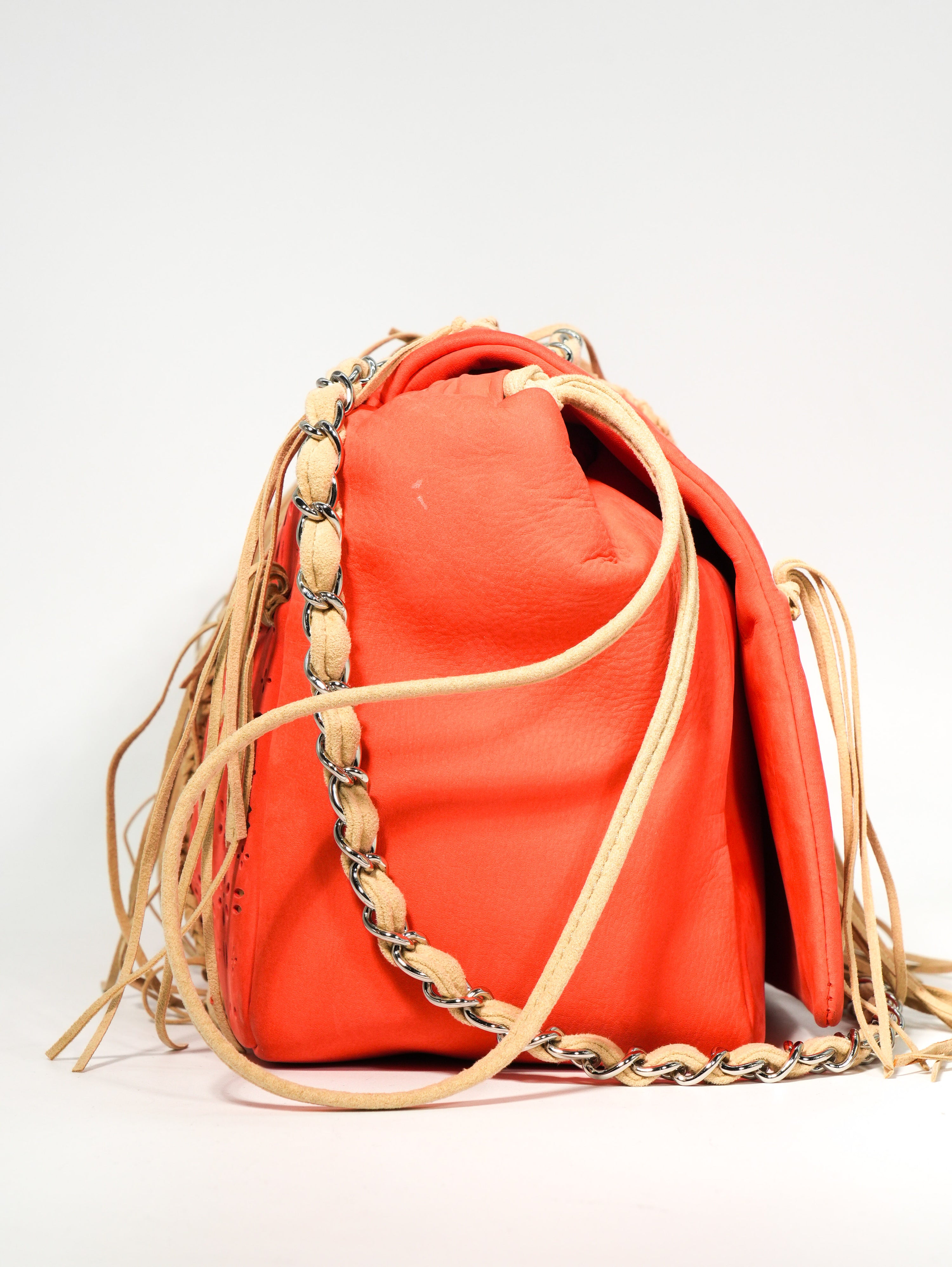 Chanel Fringe Flap Suede