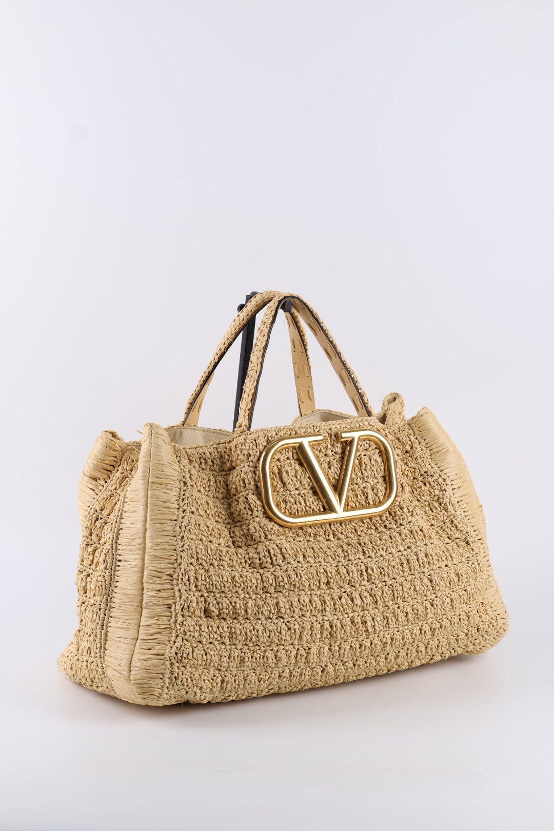 Valentino Tote V Logo Rafia