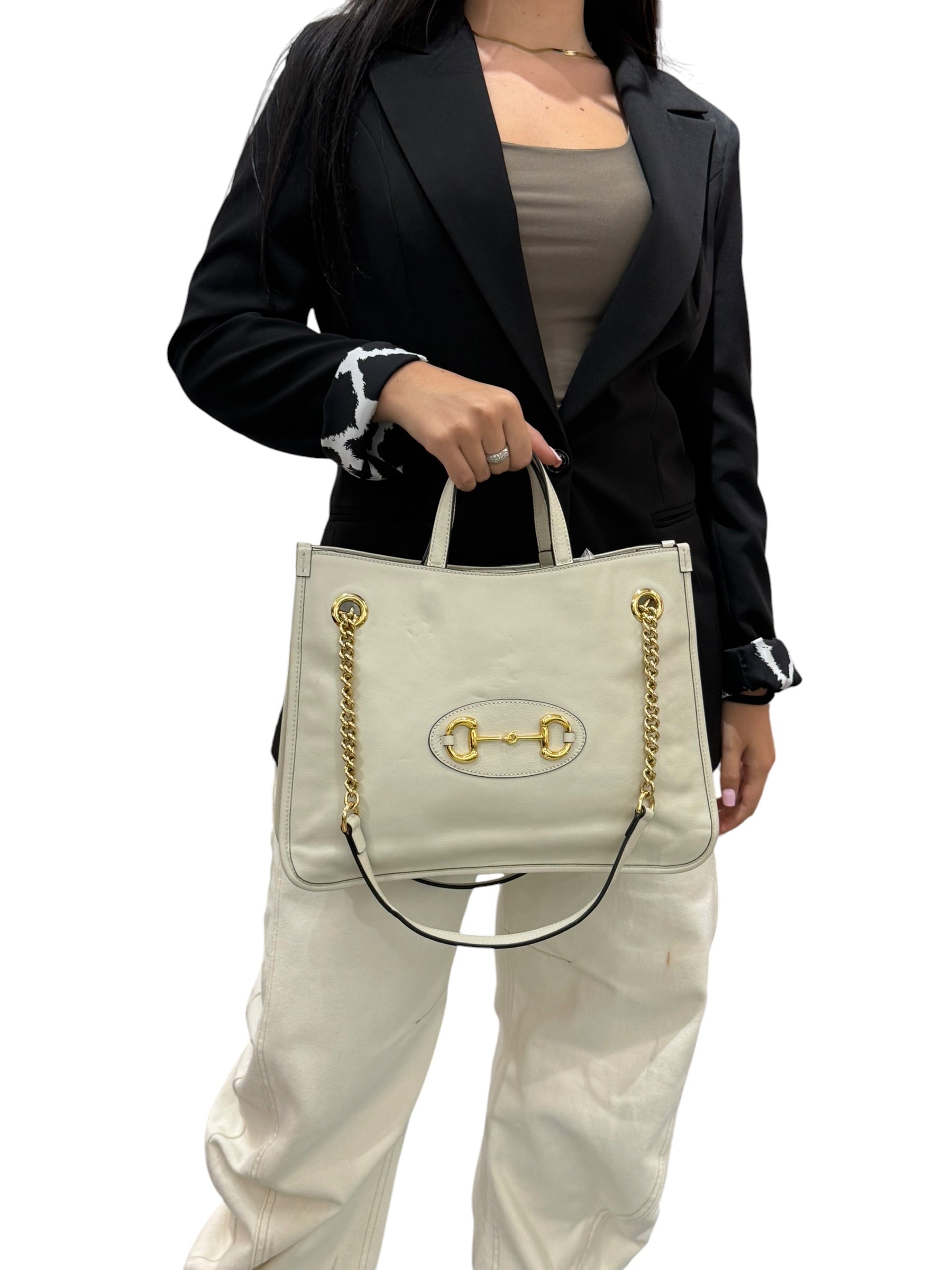 Gucci Horsebit Tote in Pelle