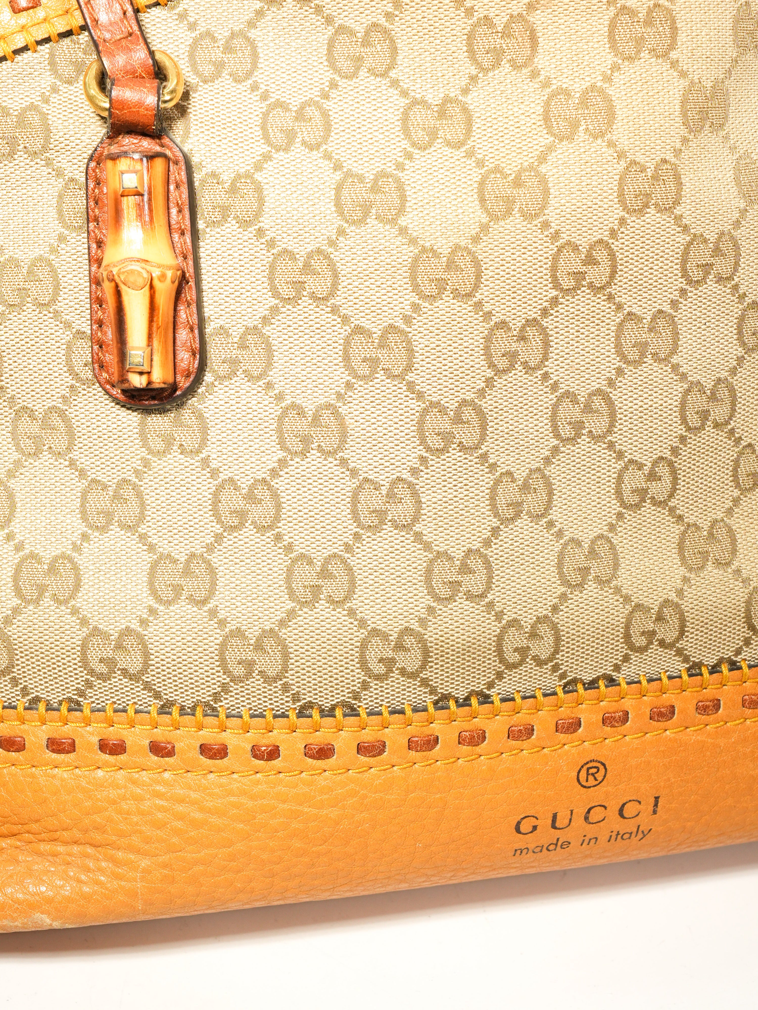Gucci Tote Bamboo GG Wave