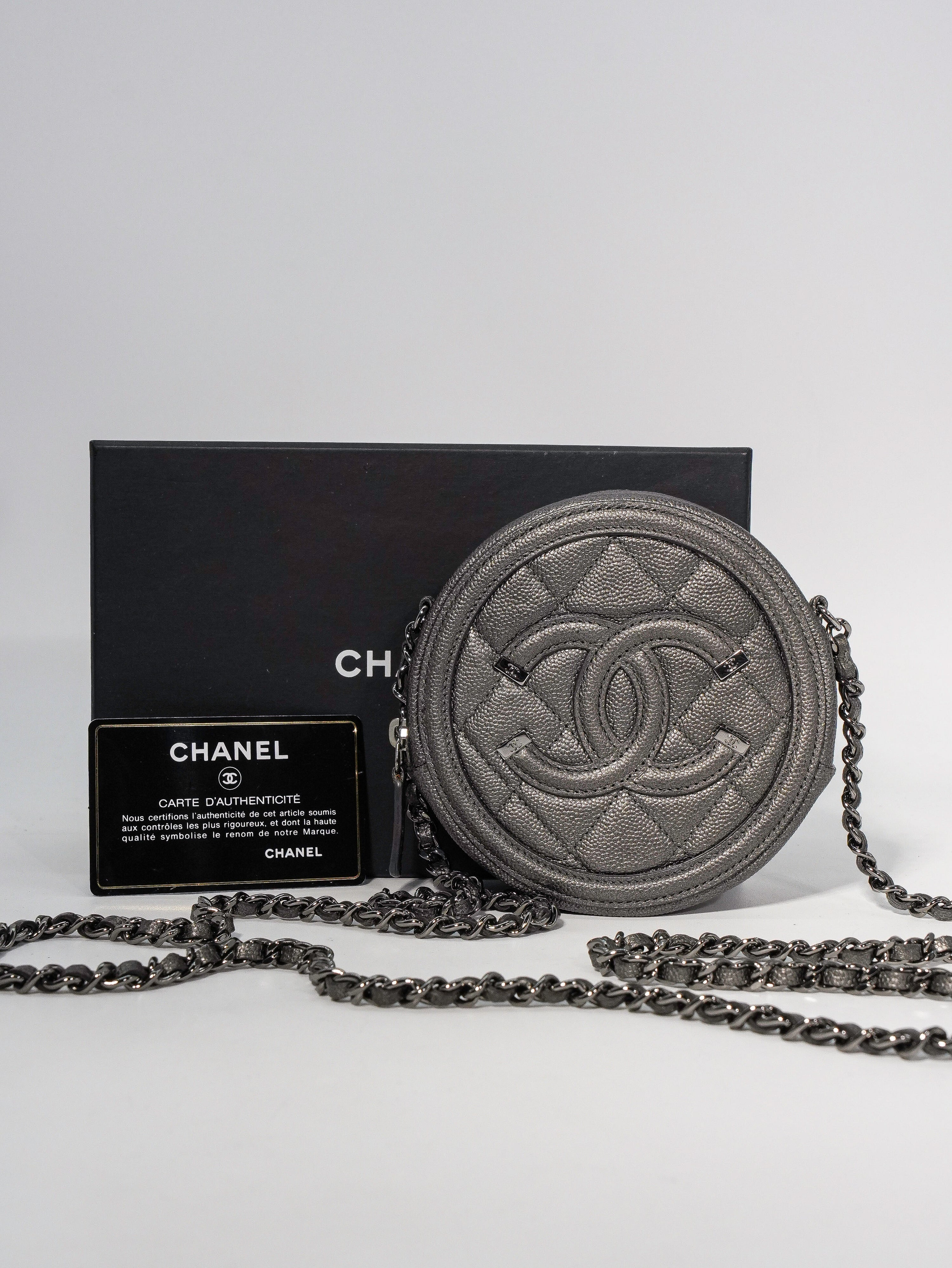 Chanel Round Filigree Caviar