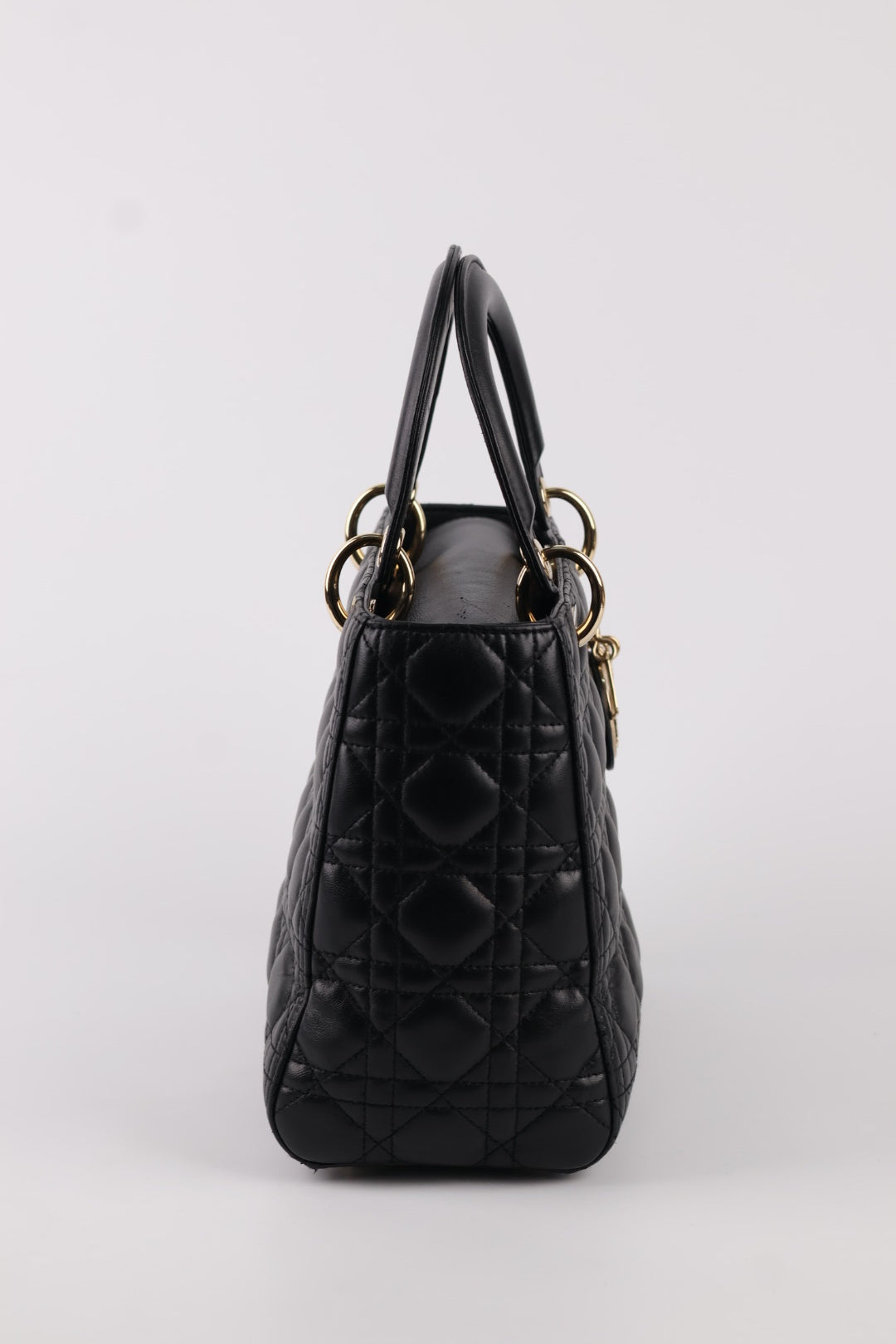 Lady Dior Media in Pelle