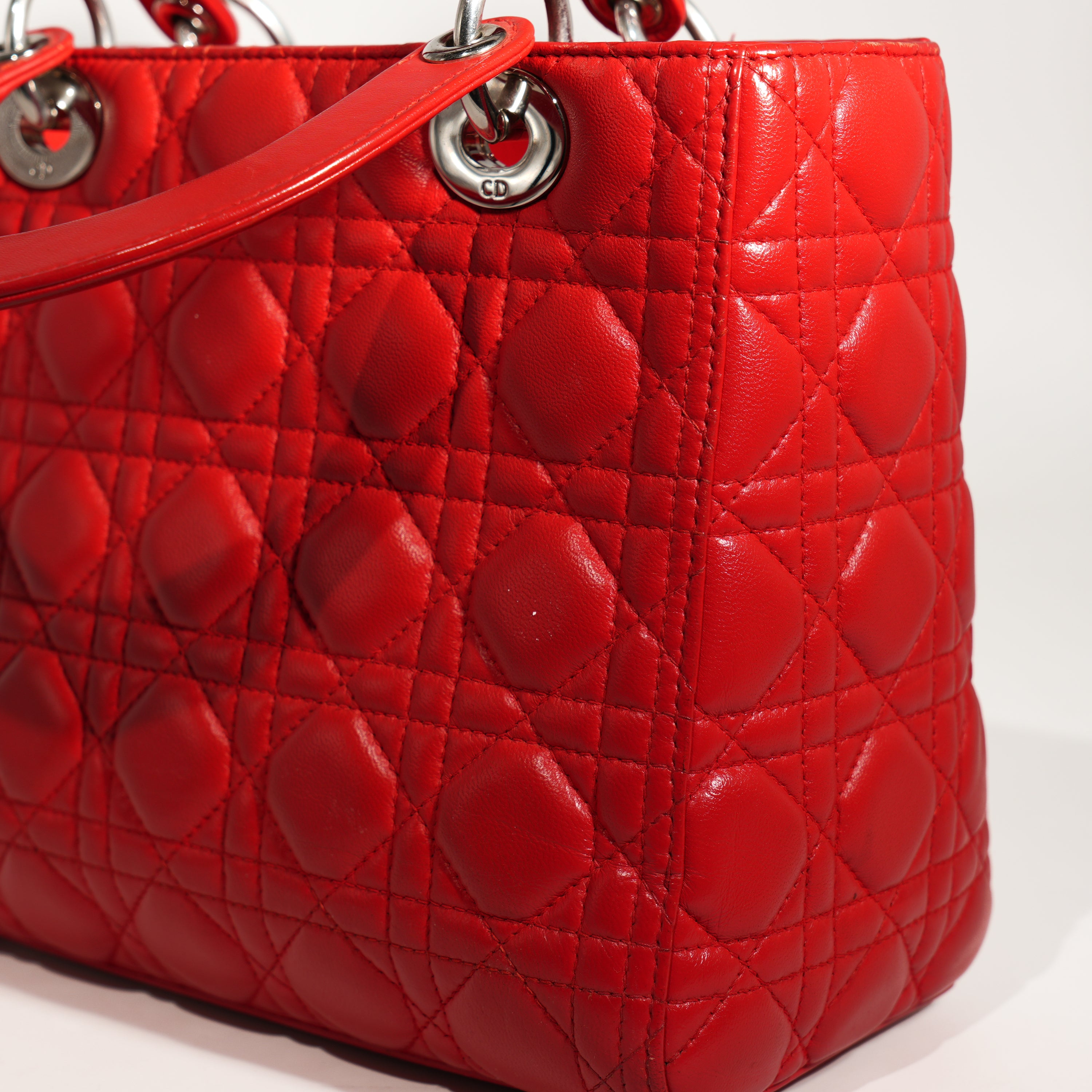 Lady Dior Media in Pelle