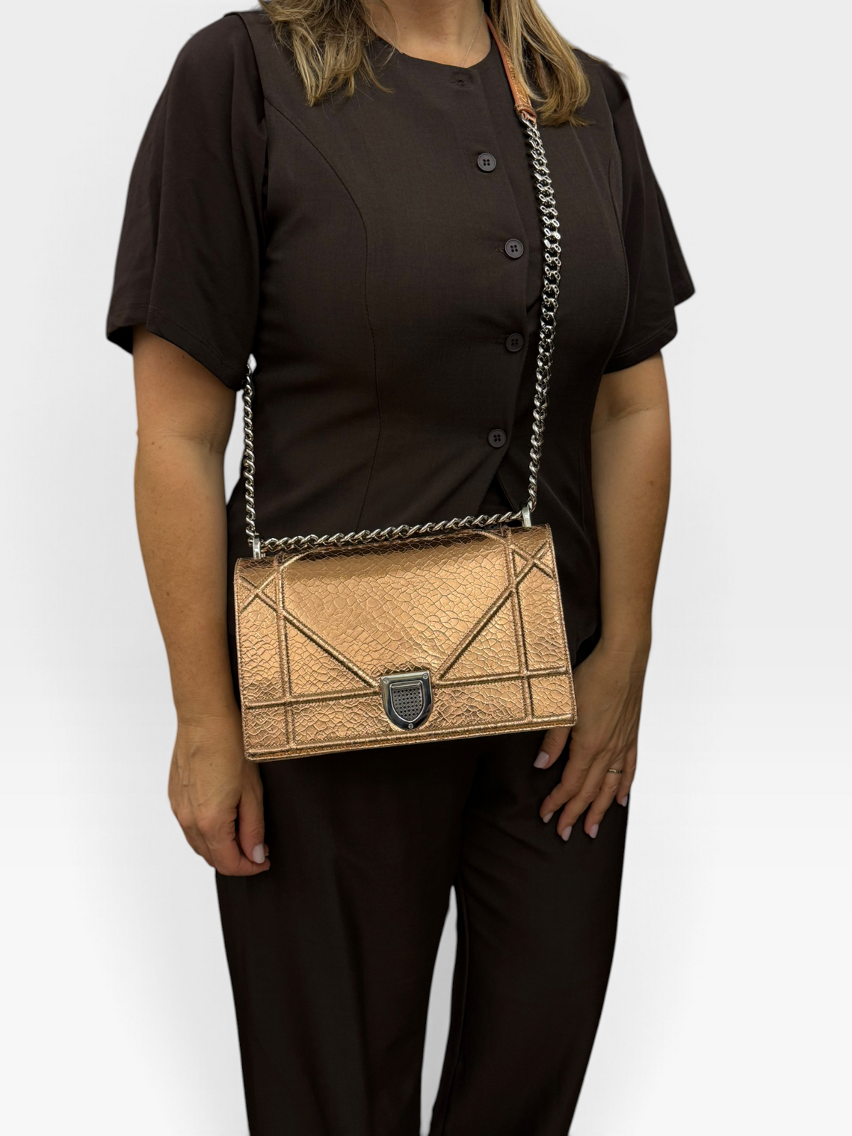 Dior Diorama in Pelle Rose Gold