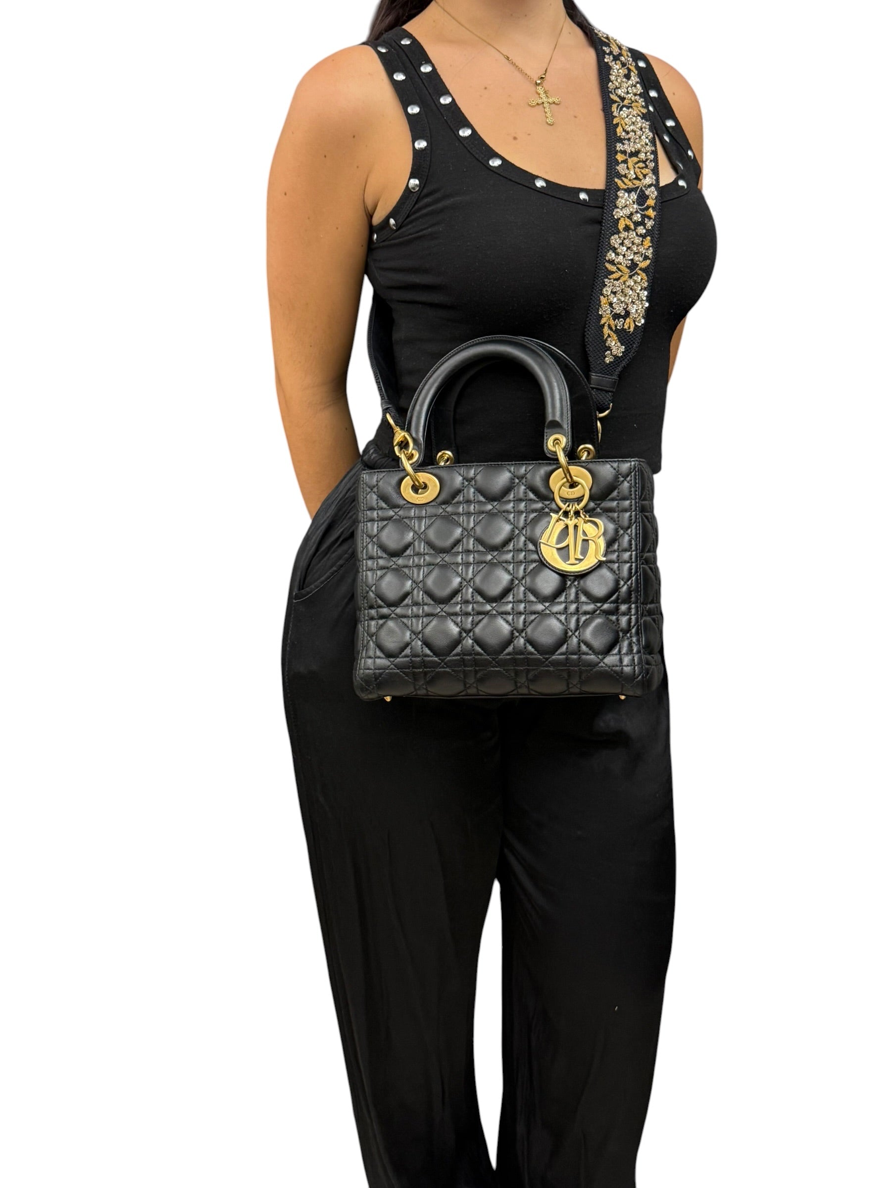 Lady Dior Meda in Pelle