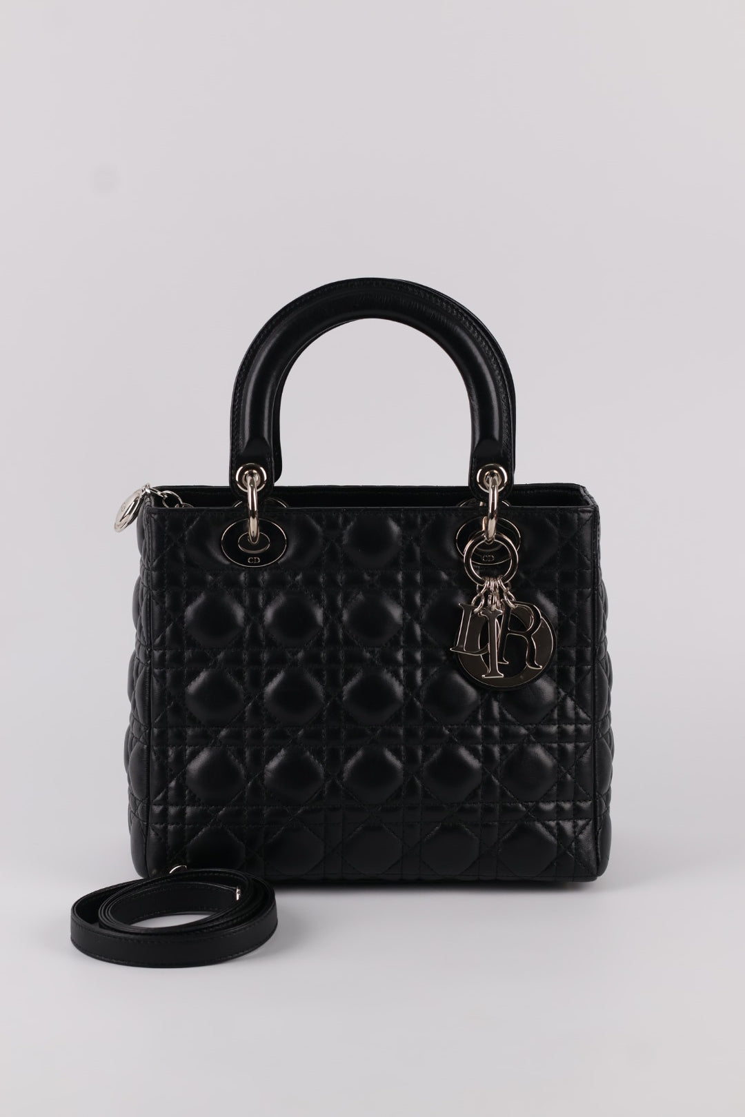 Lady Dior Media in Pelle