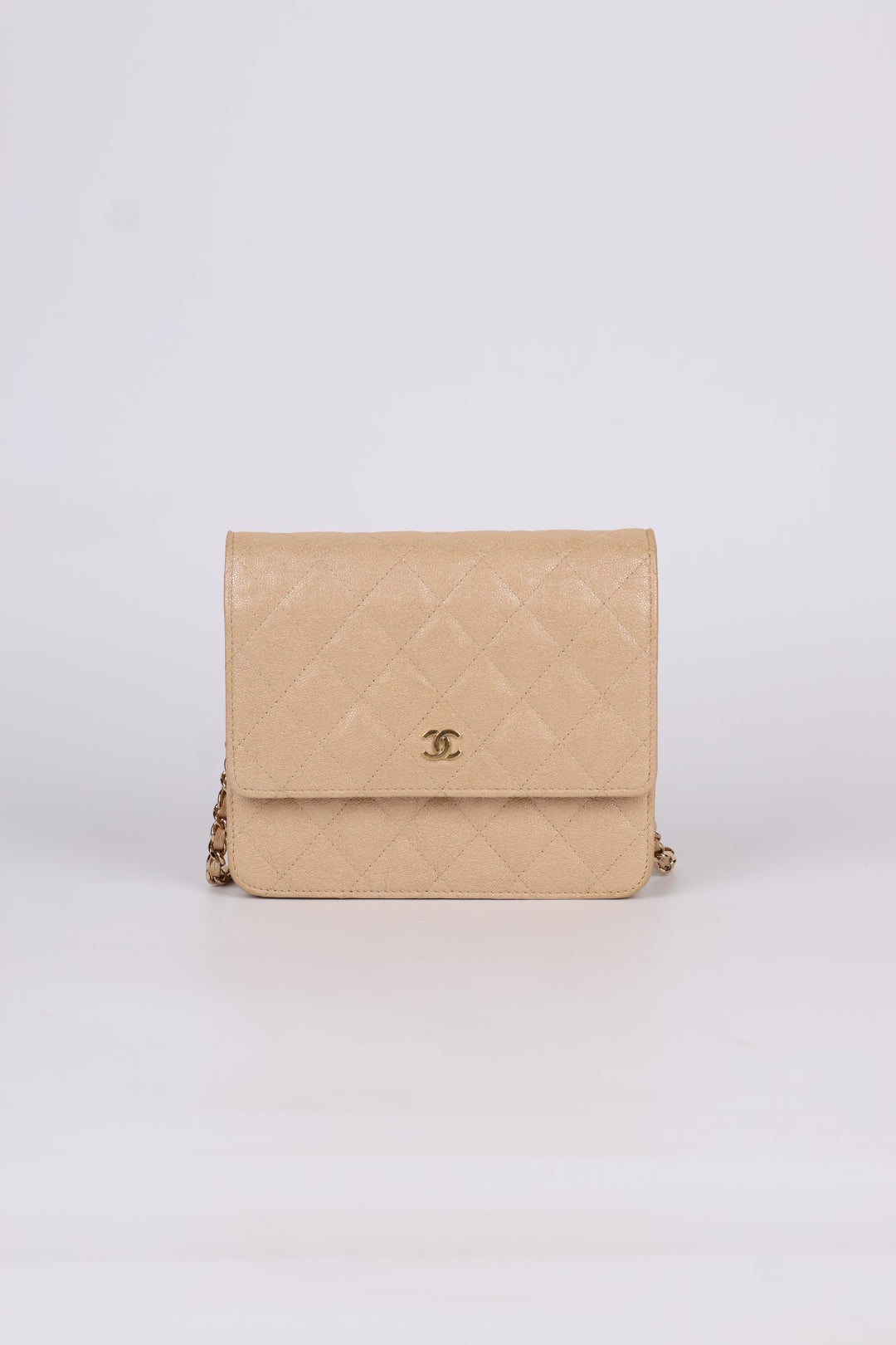 Chanel Pochette con Catena Caviar Perlato