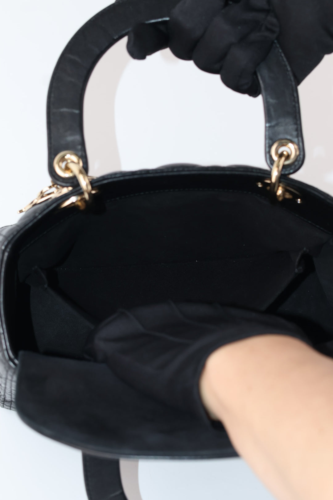 Lady Dior Media in Pelle