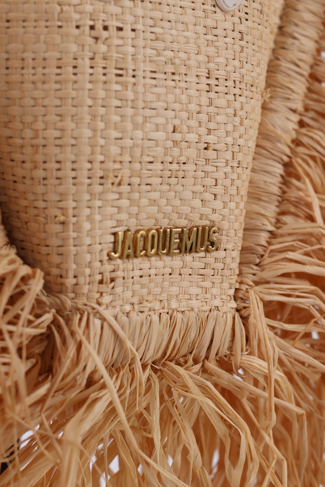 Jacquemus Le Baci Petit Rafia Beige Bianco