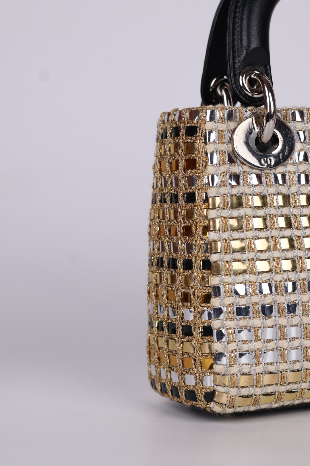 Lady Dior Mini Tweed Metallic