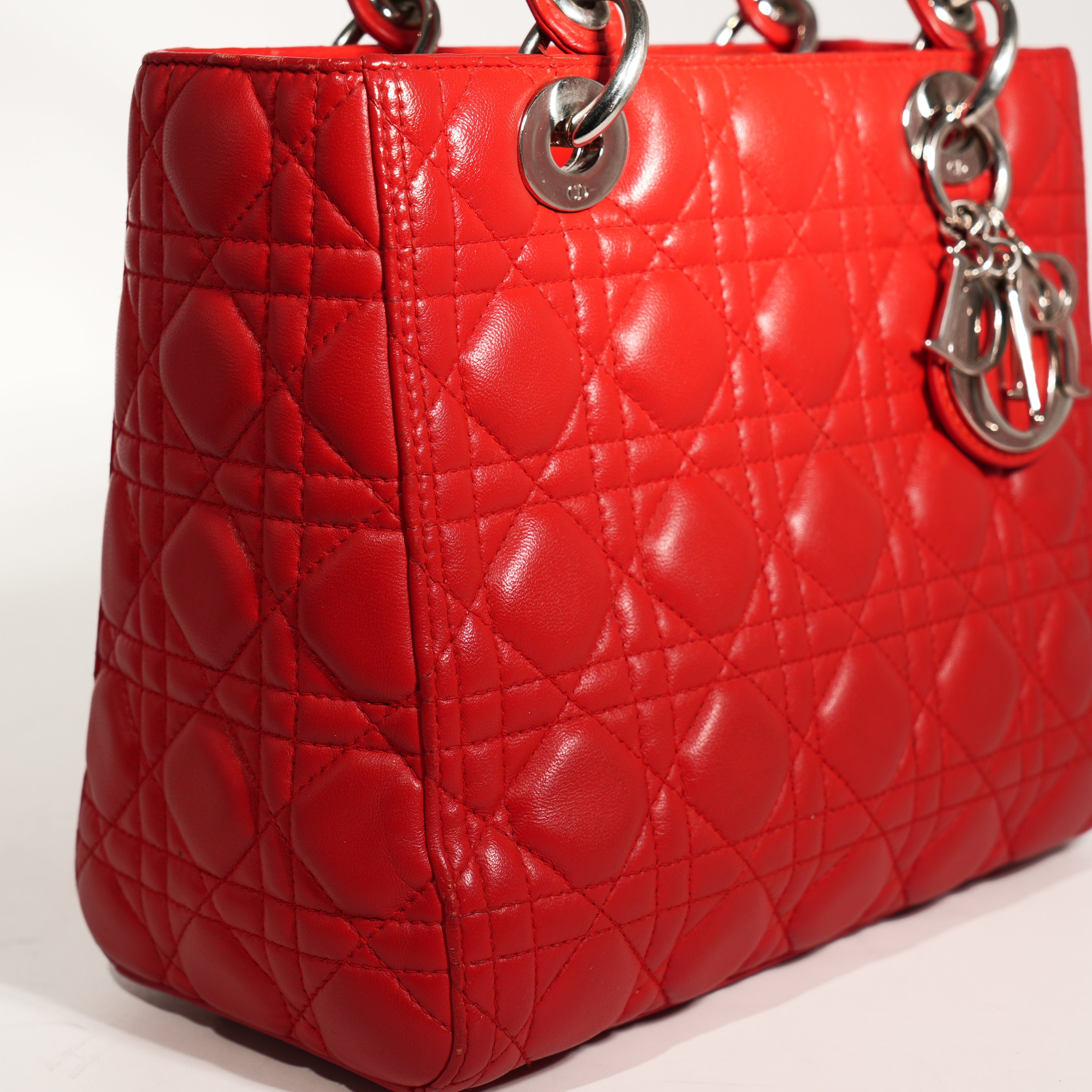 Lady Dior Media in Pelle
