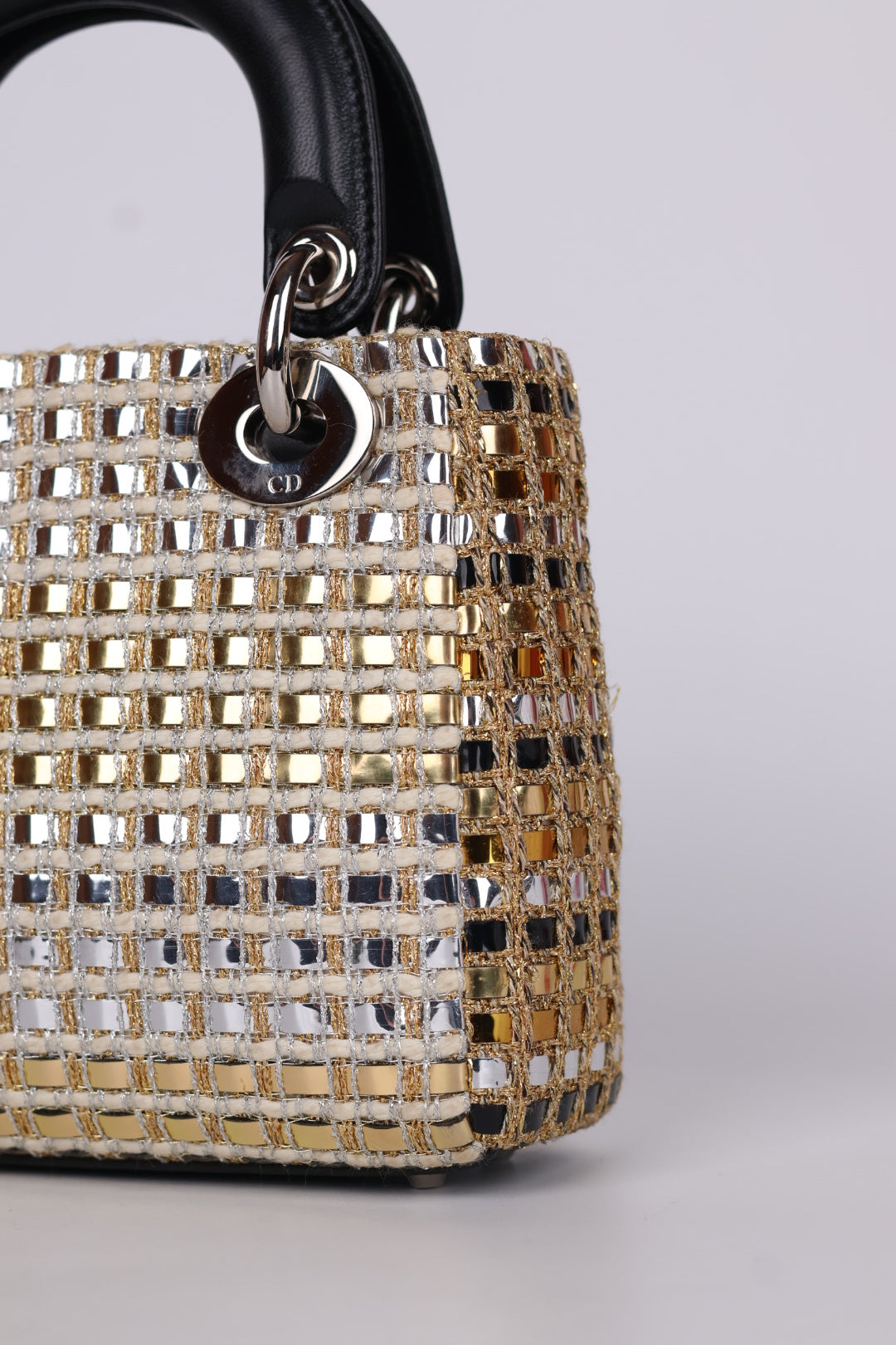 Lady Dior Mini Tweed Metallic