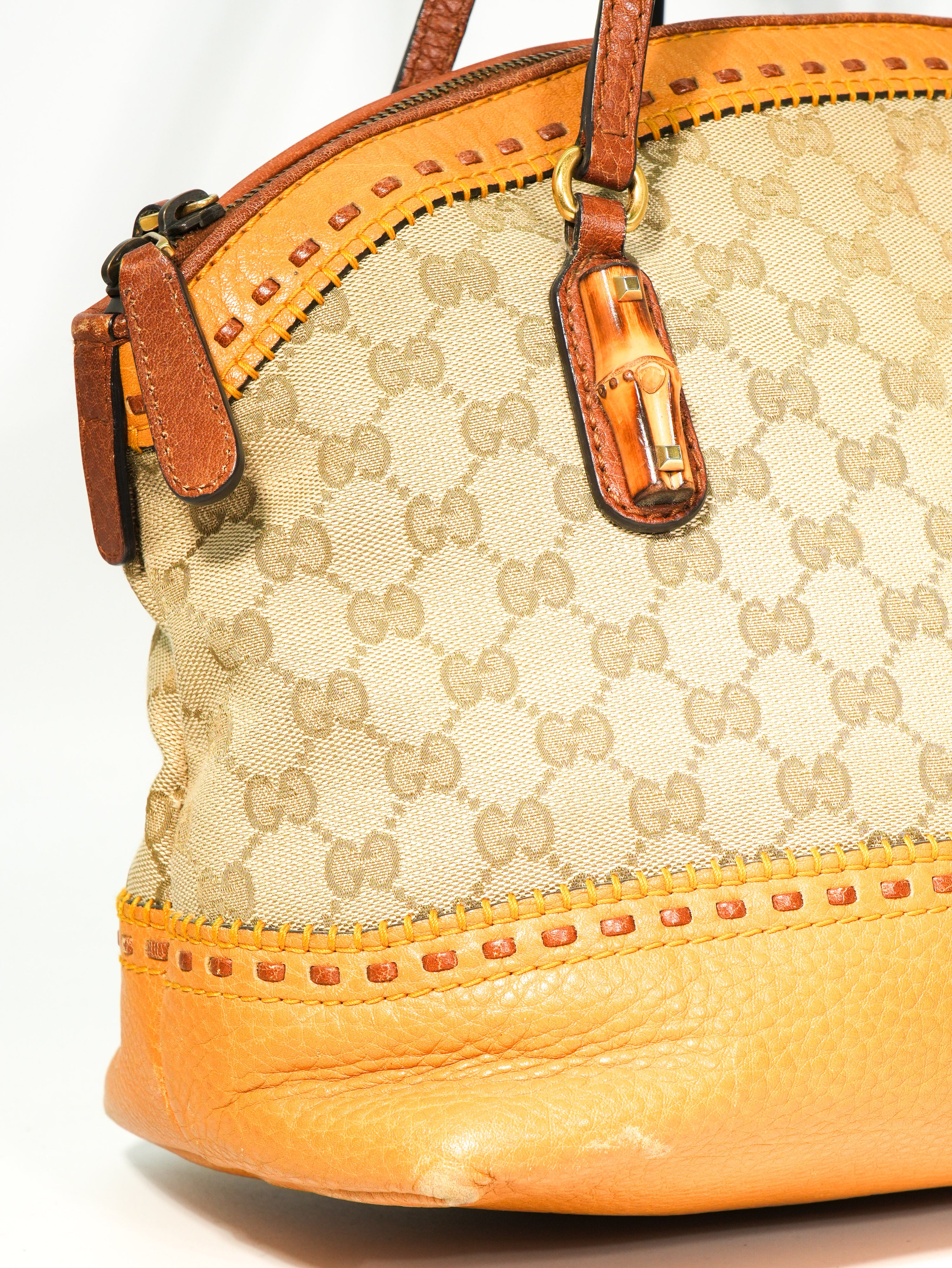 Gucci Tote Bamboo GG Wave