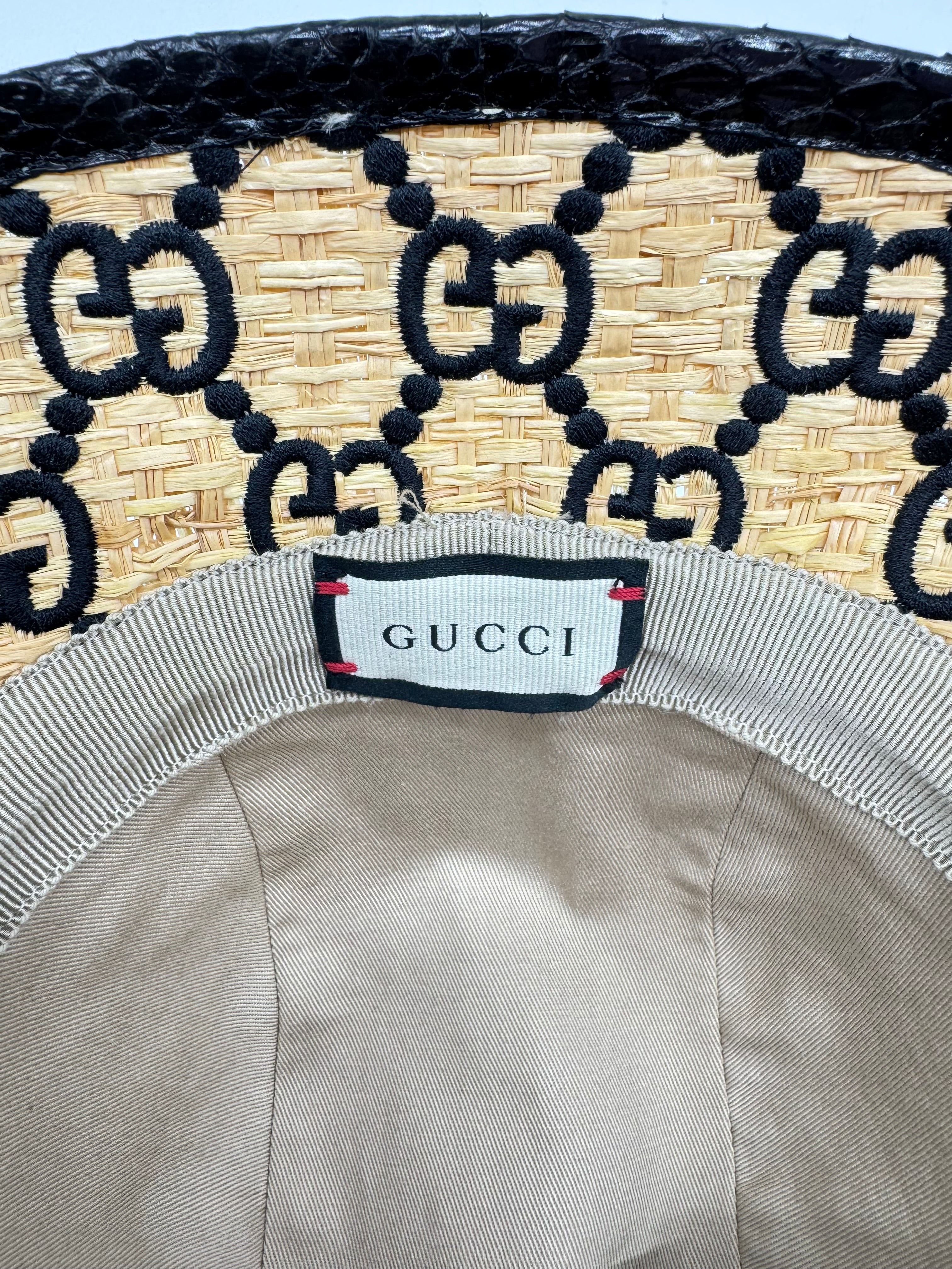 Gucci Cappello Pescatore in Rafia