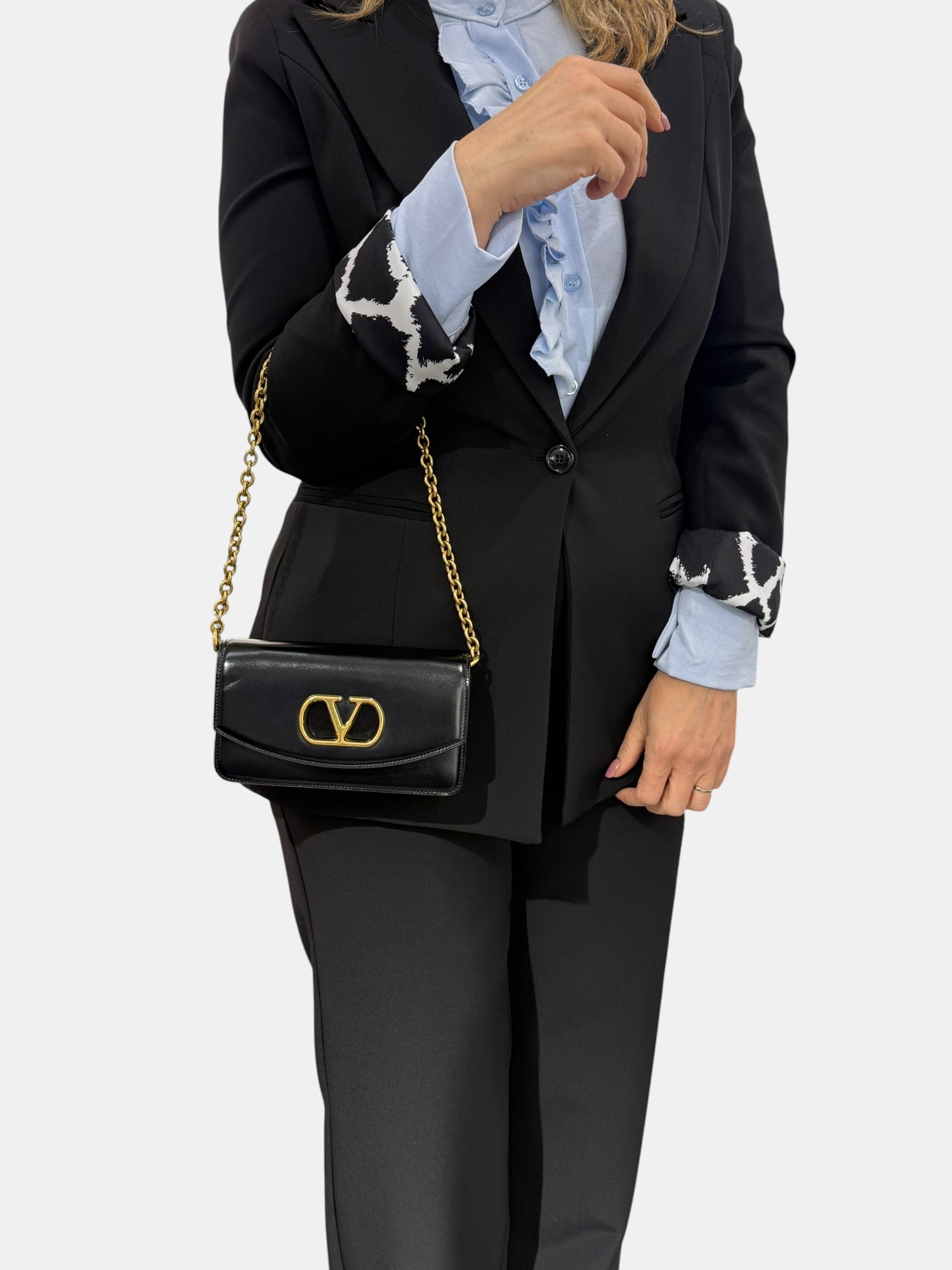 Valentino Clutch Vain in Pelle
