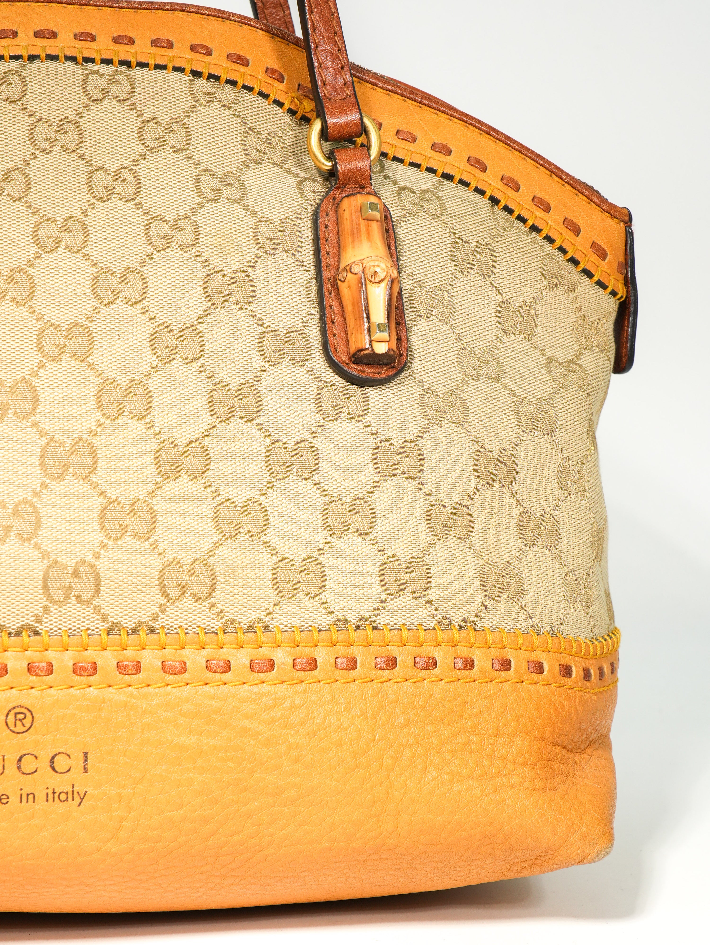 Gucci Tote Bamboo GG Wave