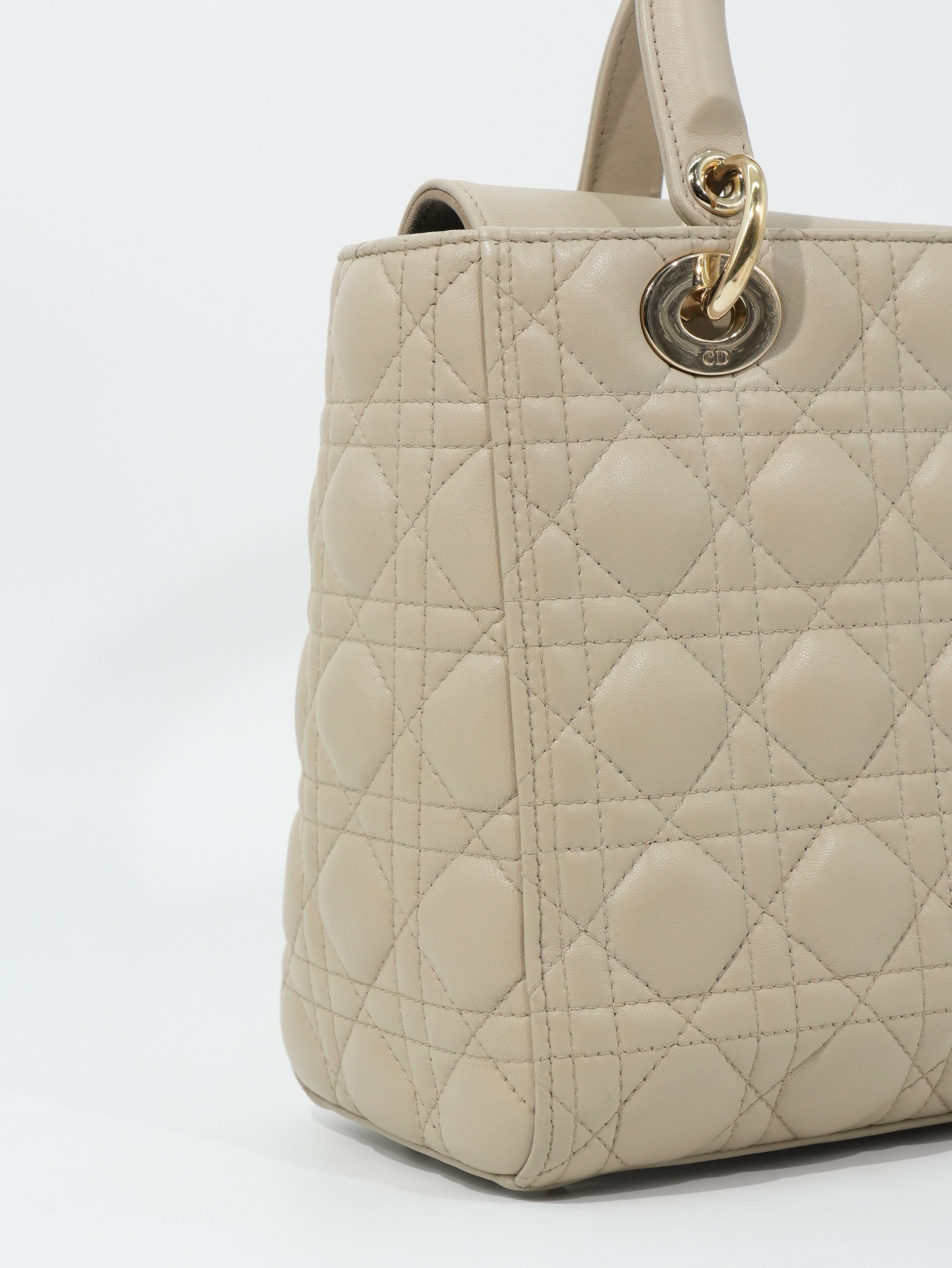 Lady Dior Media in Pelle