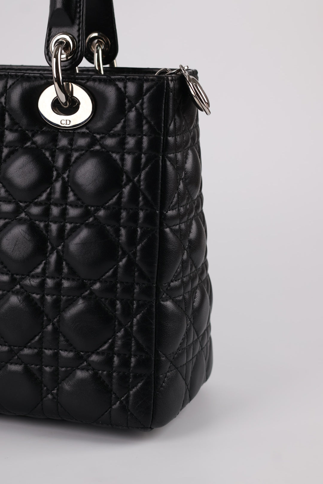 Lady Dior Media in Pelle
